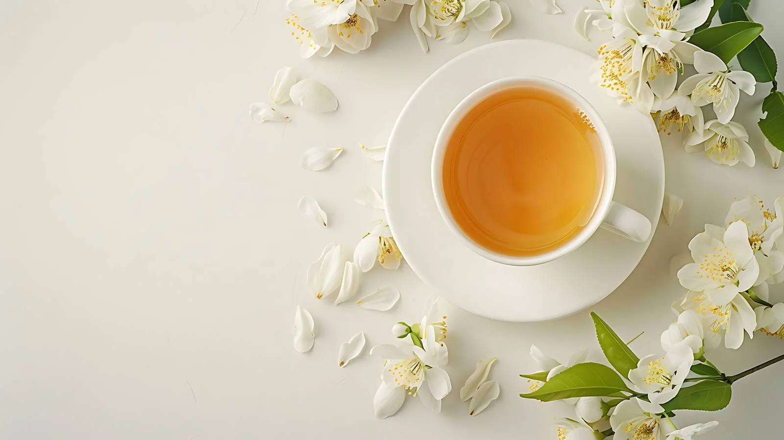 Elegant Setting with Jasmine Tea and Flowers — free download from Dotvec