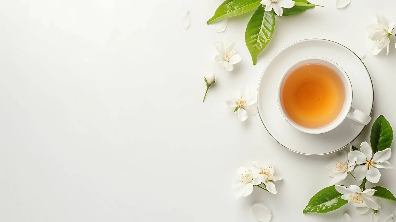 Elegant Arrangement of Jasmine Tea and Flowers — free download from Dotvec