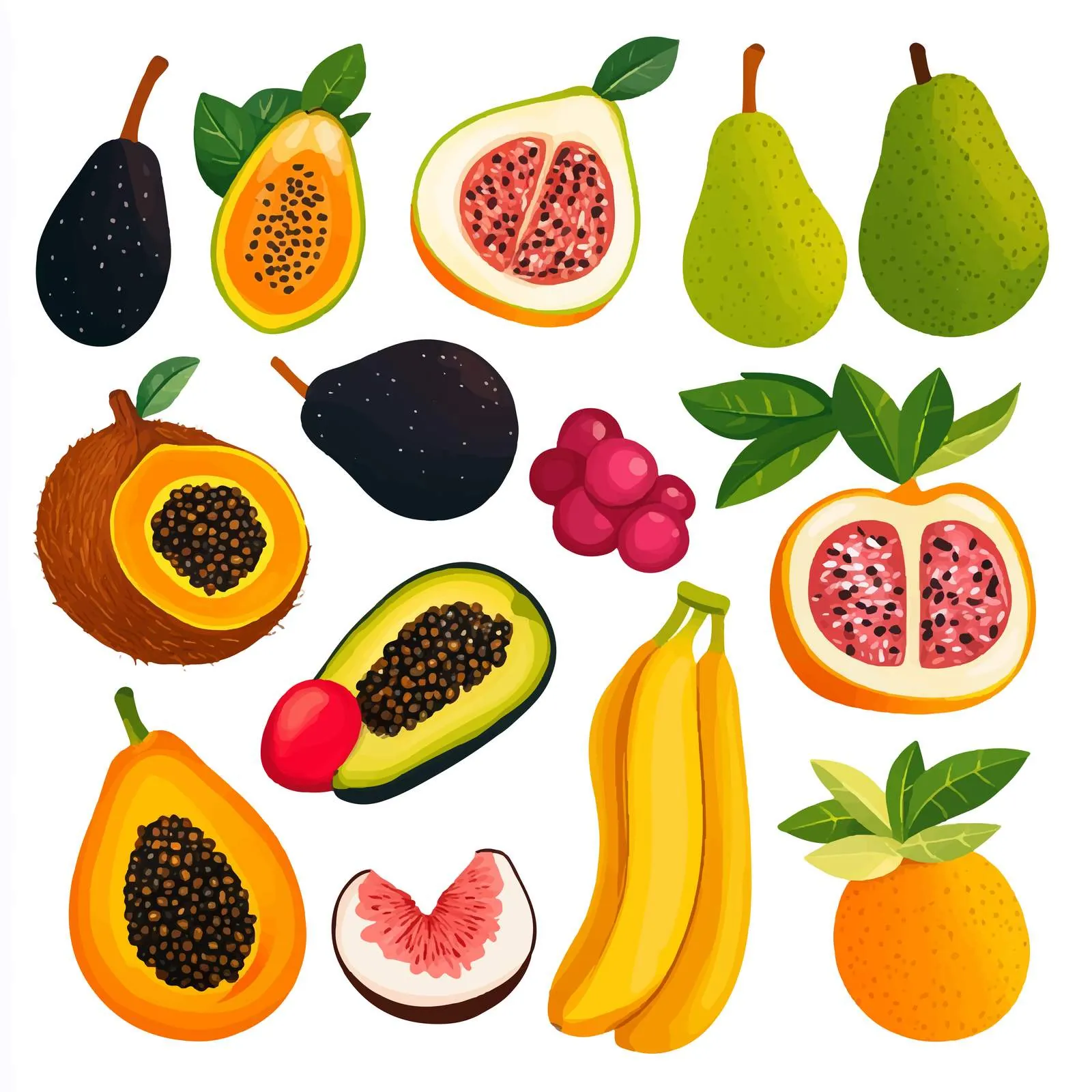 Tropical Fruits Composition with Juicy Mango — free download from Dotvec