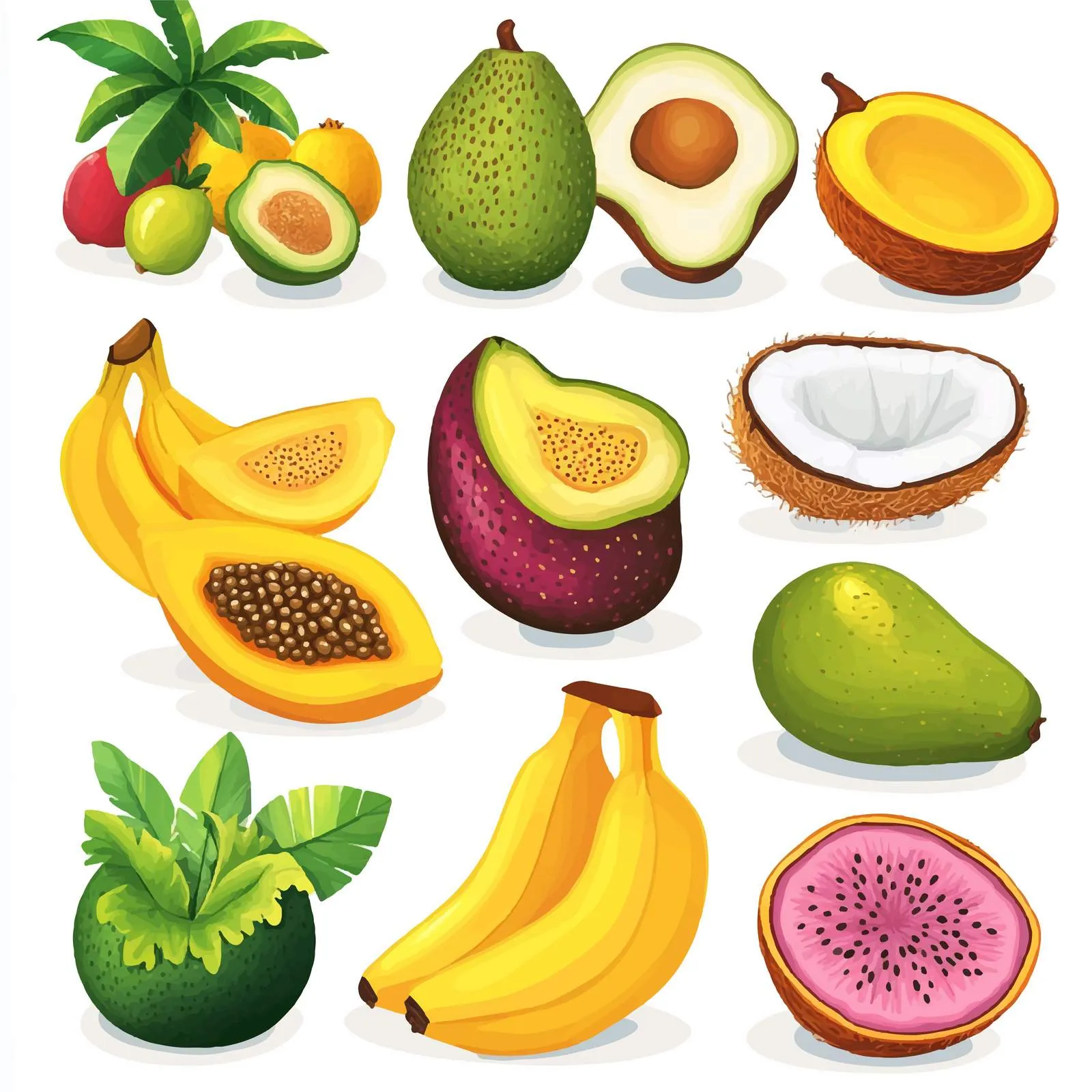 Tropical Fruit Composition with Juicy Mango — free download from Dotvec