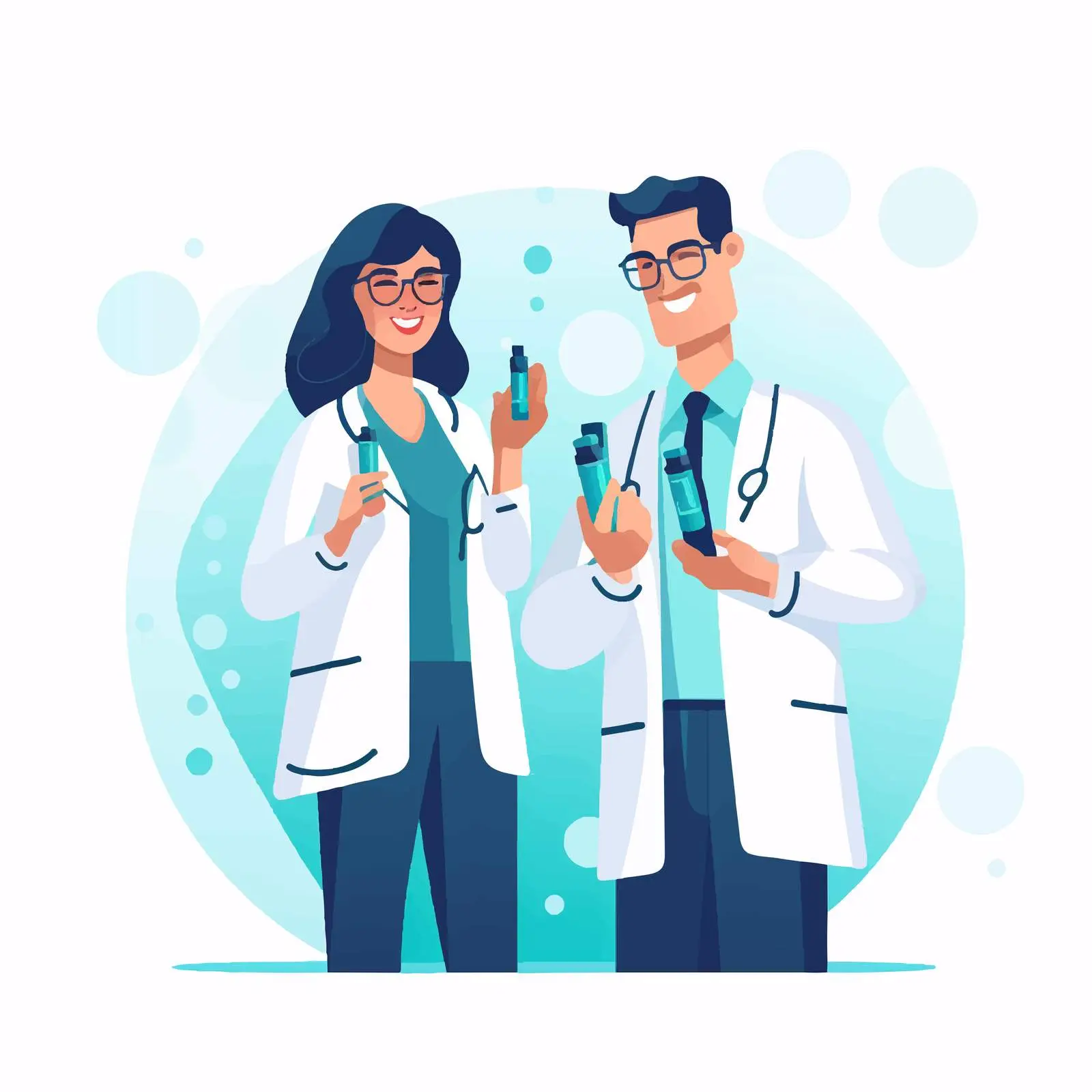 Doctors with Fingerstick Medical Illustration – free patient treatment image from Dotvec