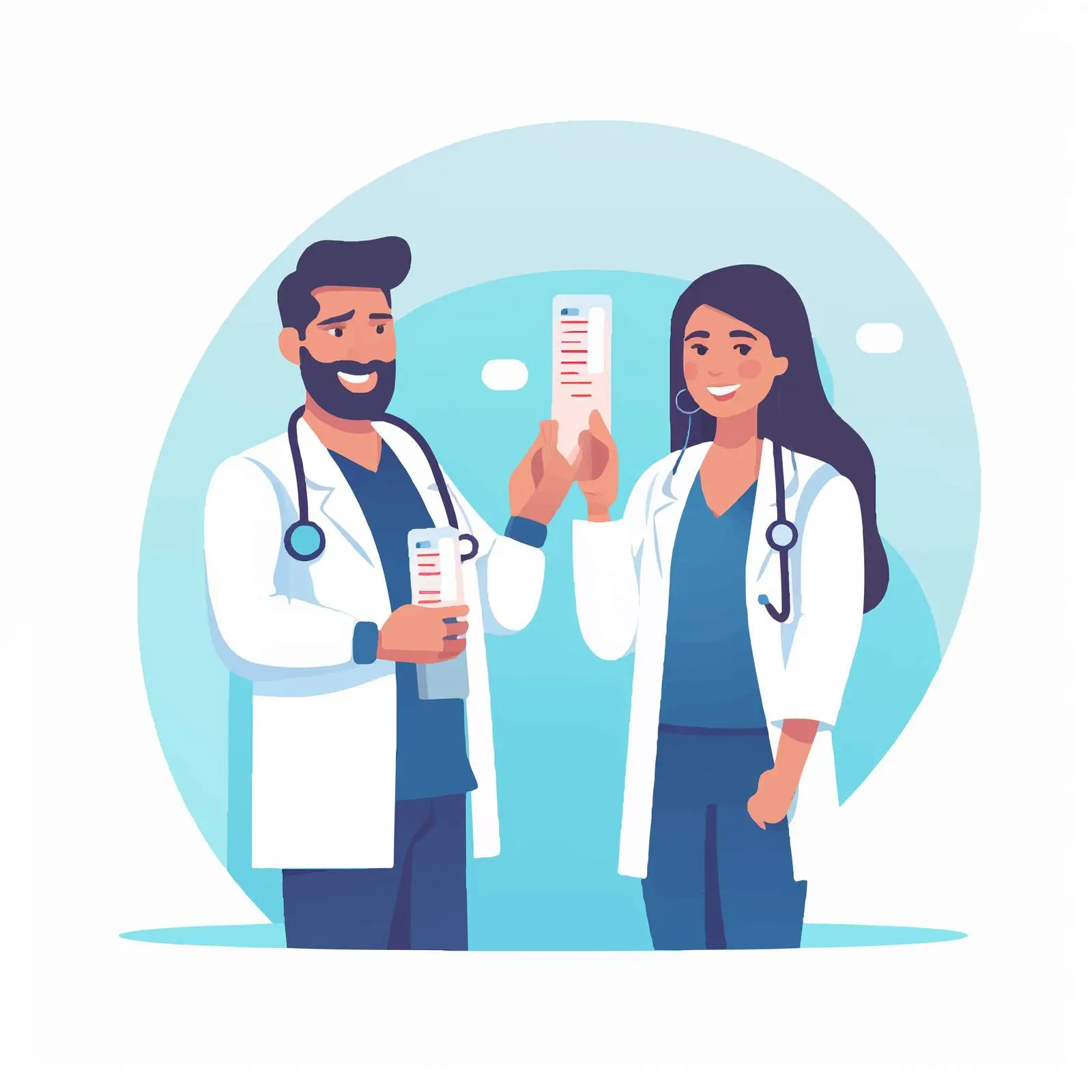 Doctors Holding Fingerstick for Health Analysis – free medical procedure image from Dotvec