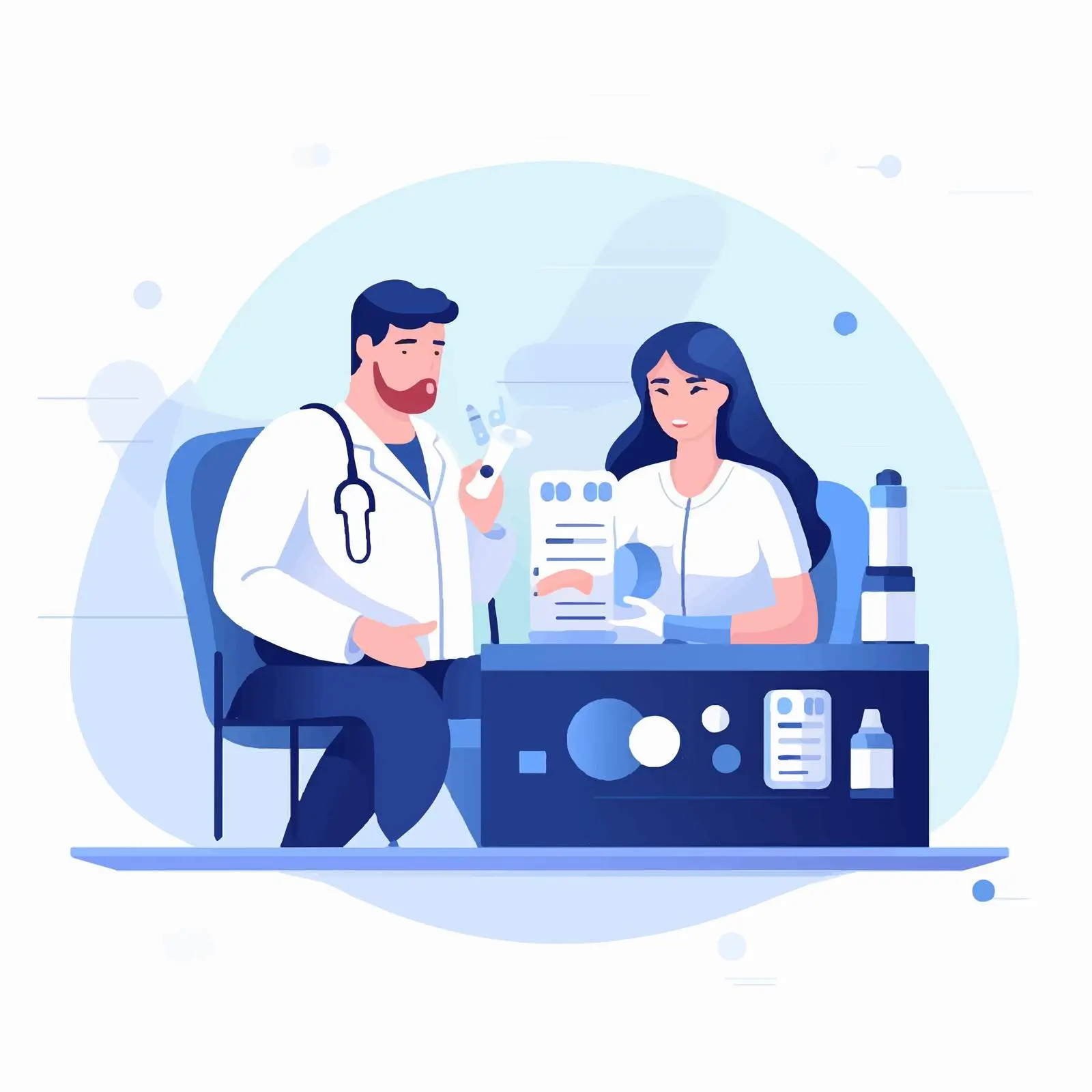 Doctors Holding Fingerstick for Health Assessment – free medical training image from Dotvec