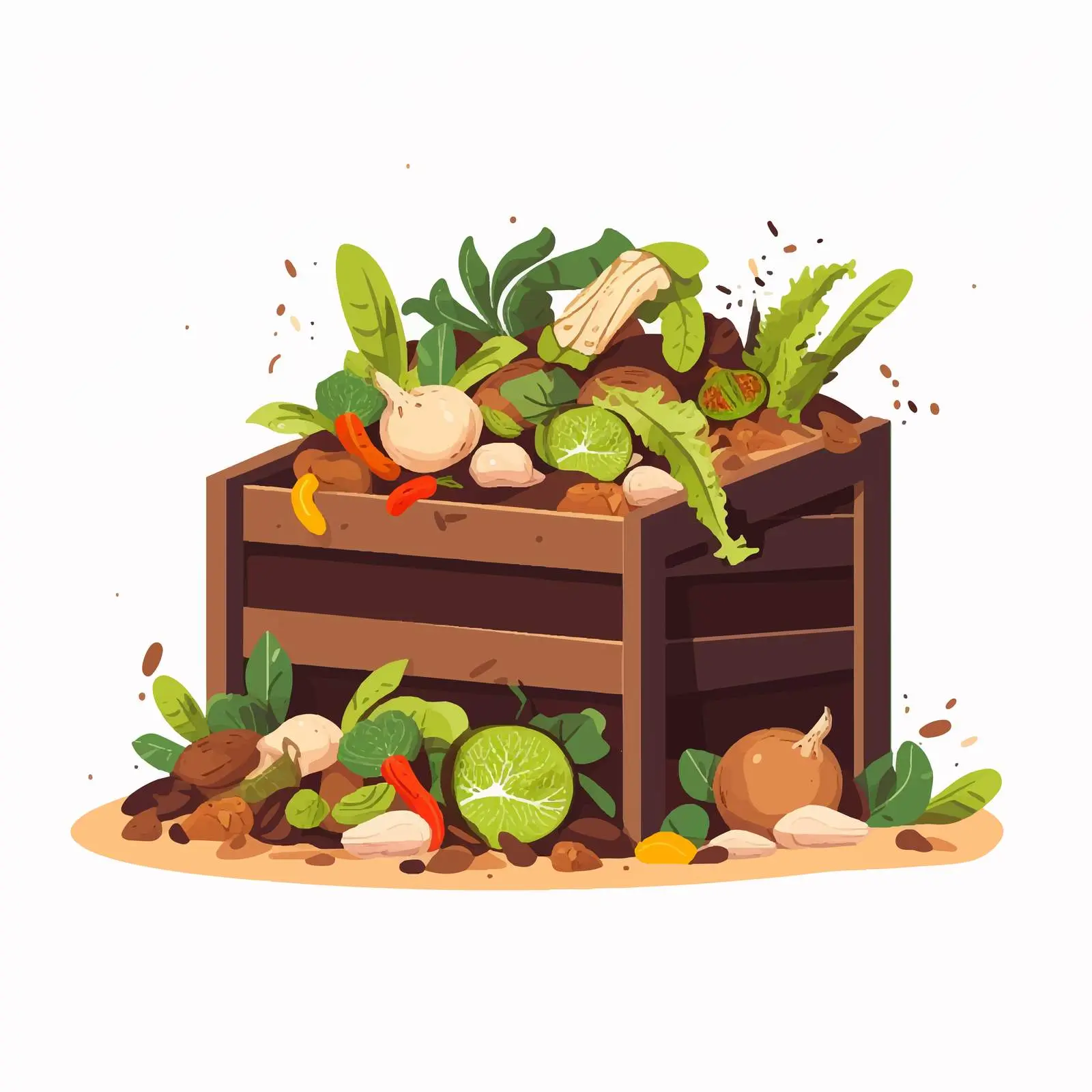Organic Waste Compost Box Full of Fertilizer — free download from Dotvec