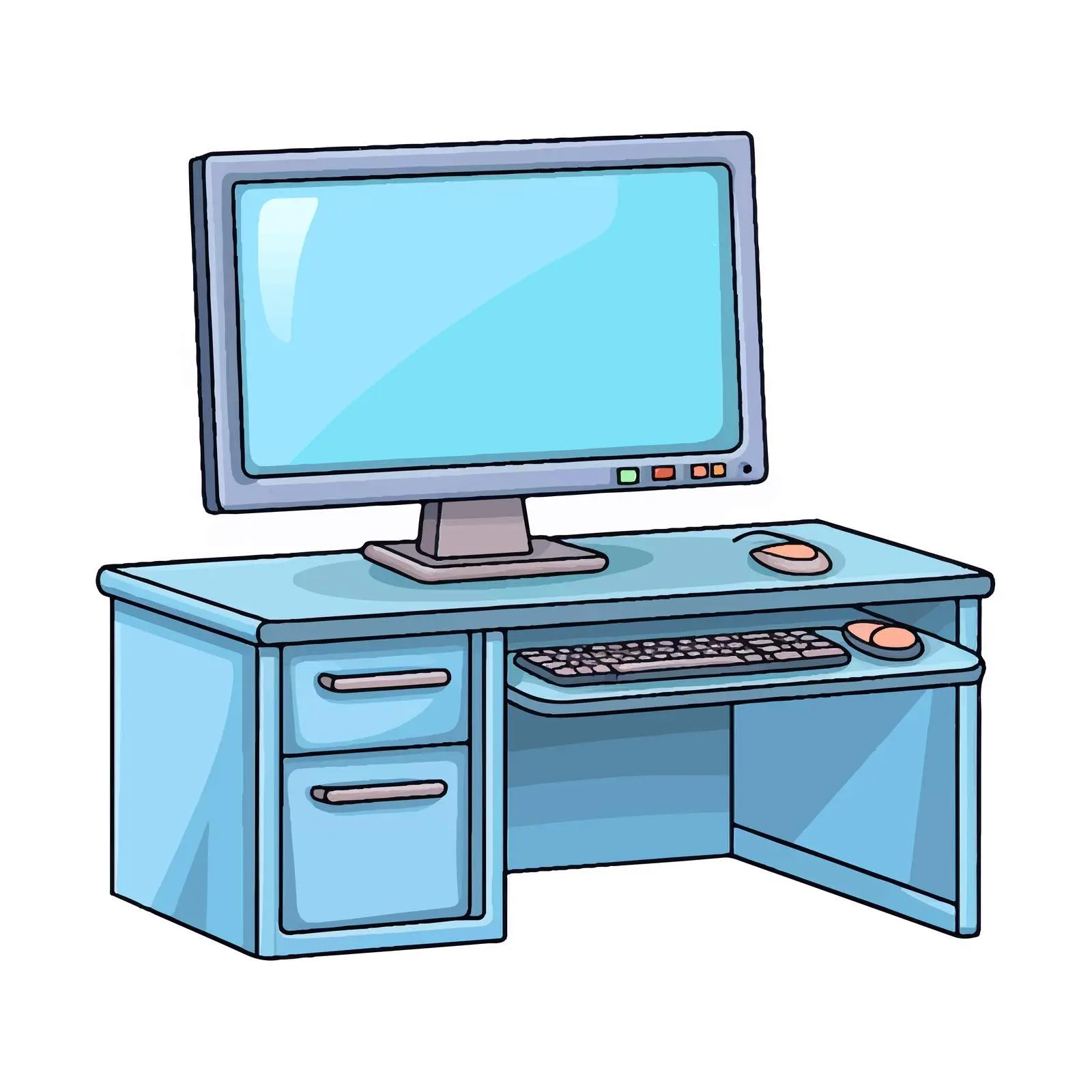 Cartoon Vector of Desktop with Folder Illustration — free download from Dotvec