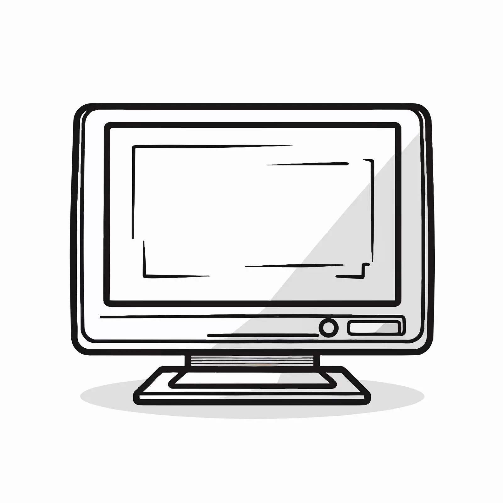 Cartoon Computer Outline Vector Illustration — free download from Dotvec