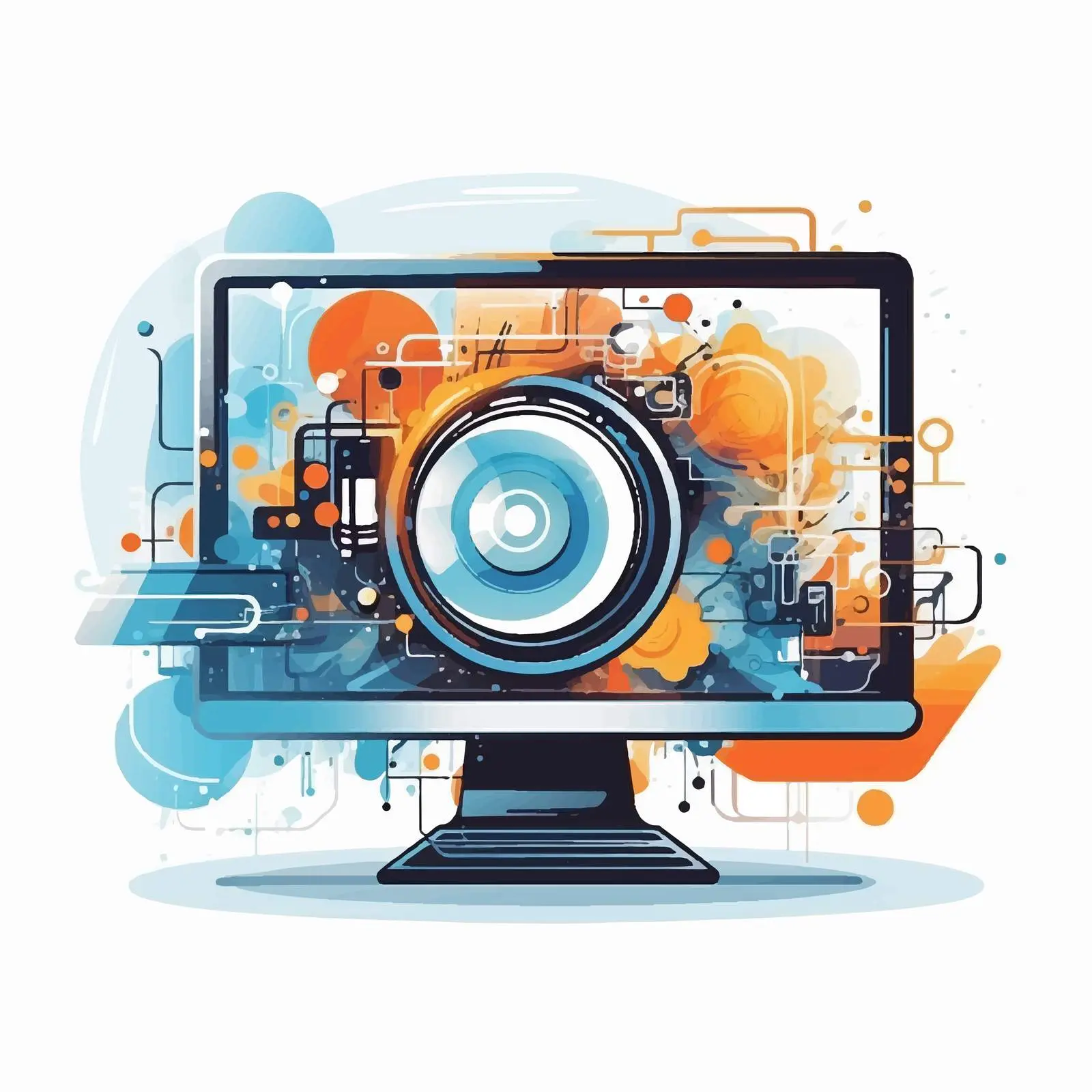 Cartoon Vector Illustration of Computer Screen Technology — free download from Dotvec