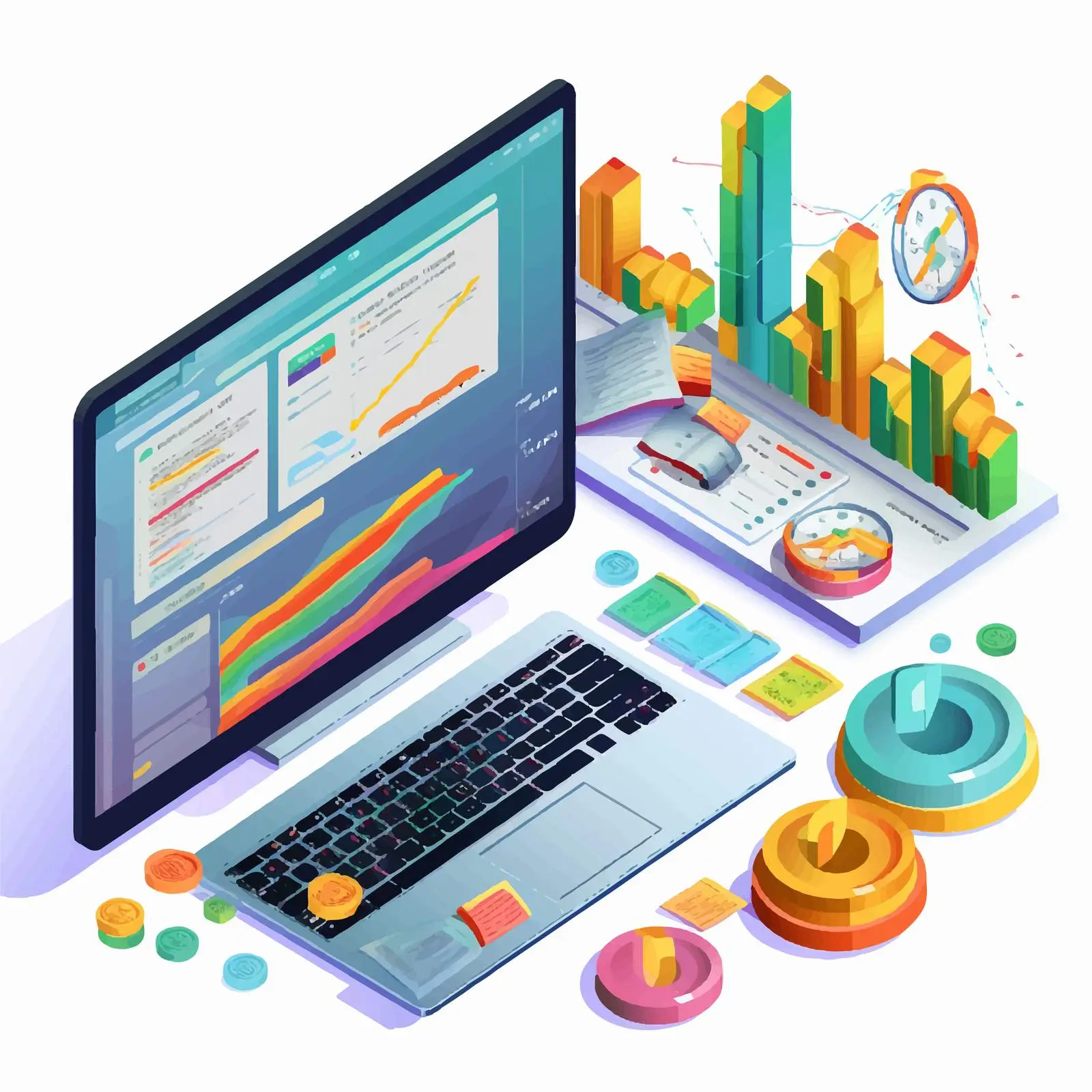Budget Planning Application on Computer Vector – free budget plan image from Dotvec