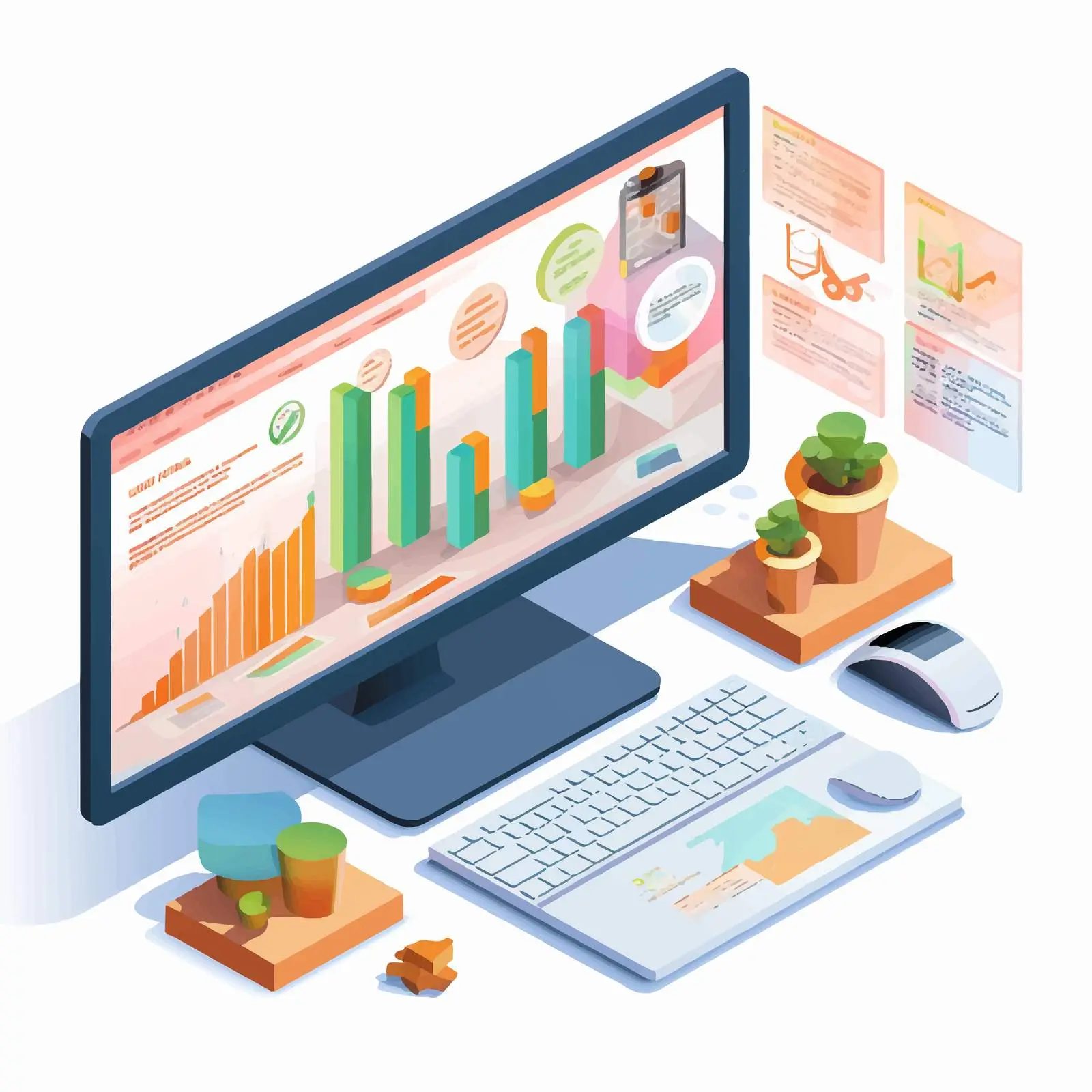 Budget Planning Computer Application Vector – free budget plan image from Dotvec