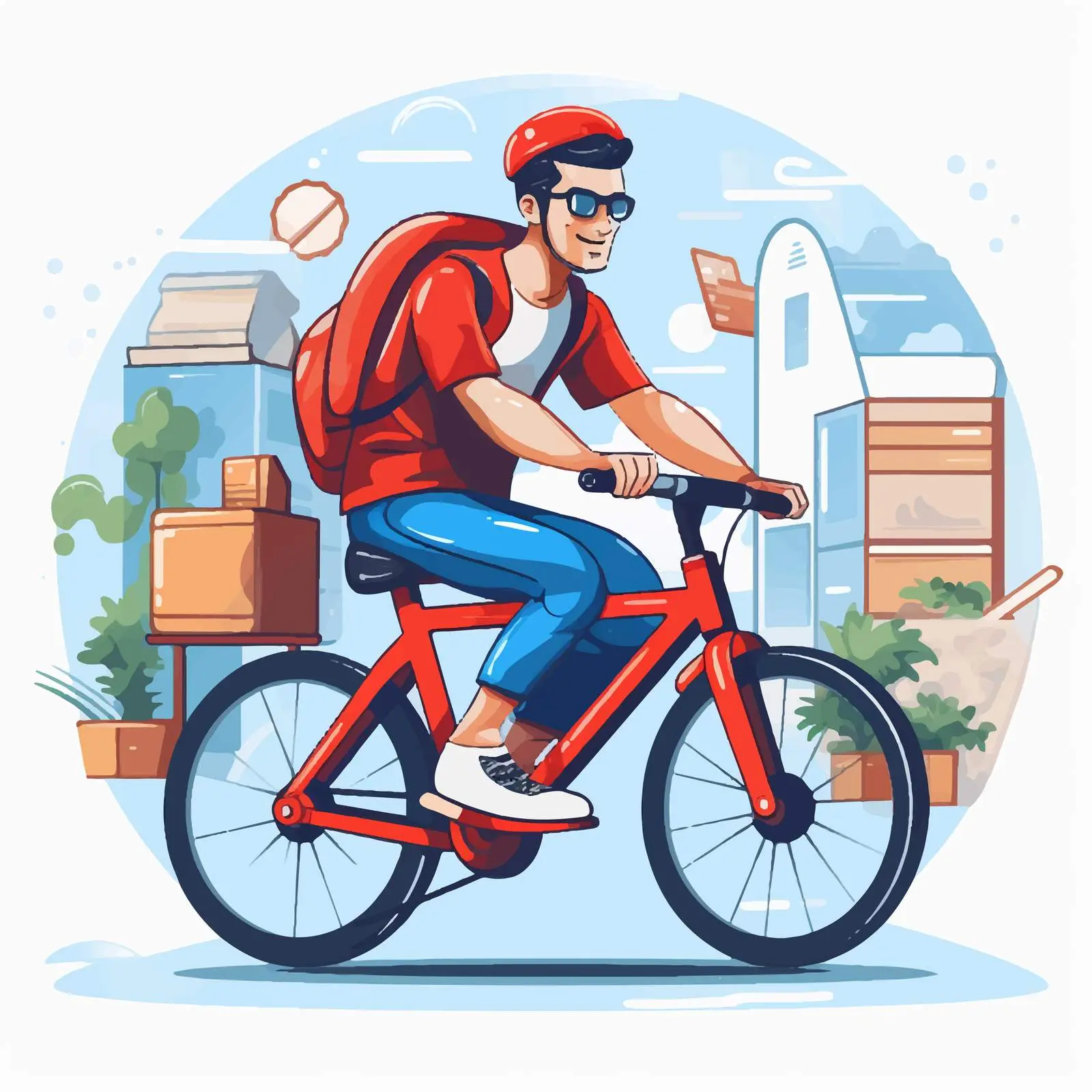 Fast Delivery Courier with Computer Vector — free download from Dotvec