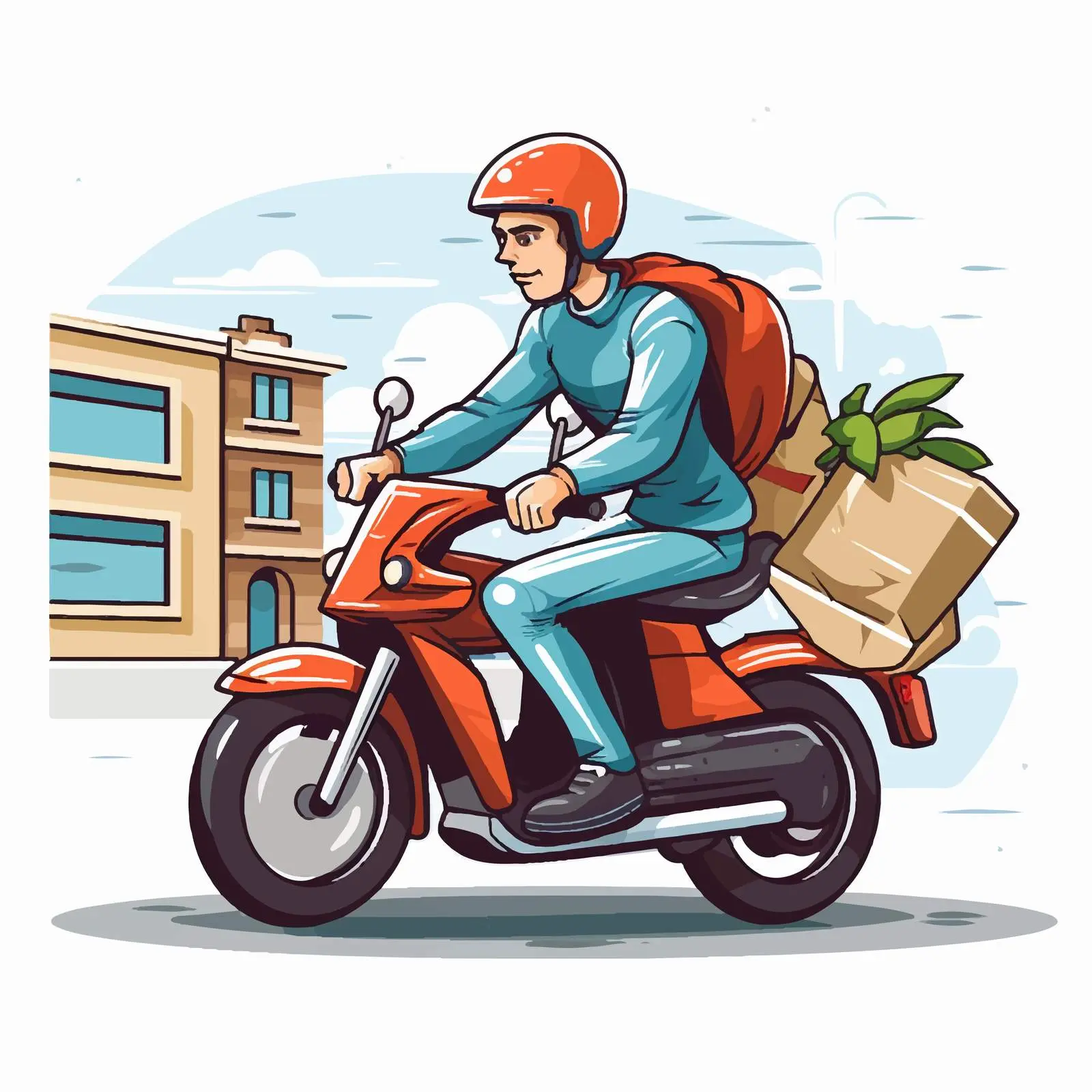 Bikeman Courier with Fast Free Delivery Vector — free download from Dotvec