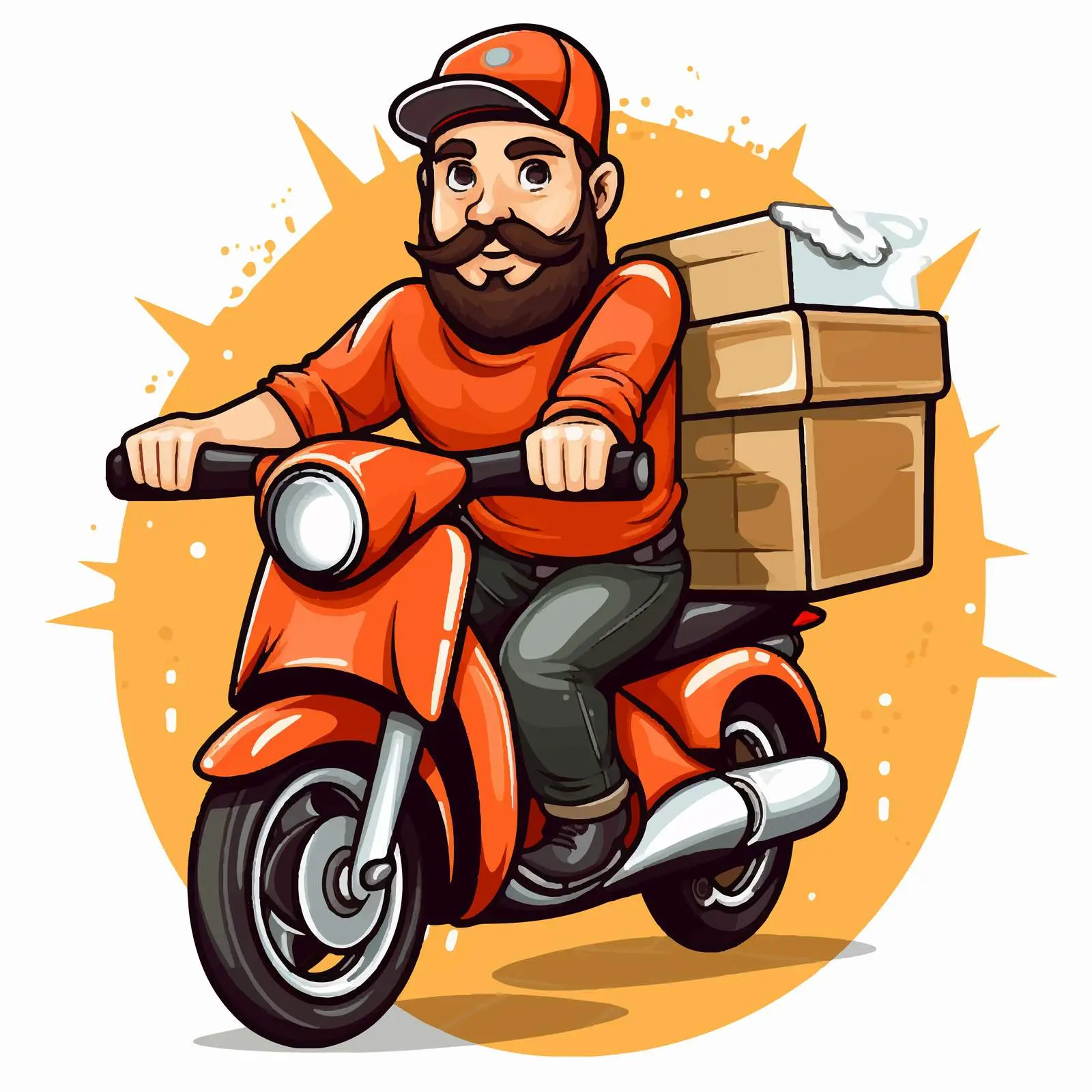 Courier Delivering Computer with Fast Service — free download from Dotvec