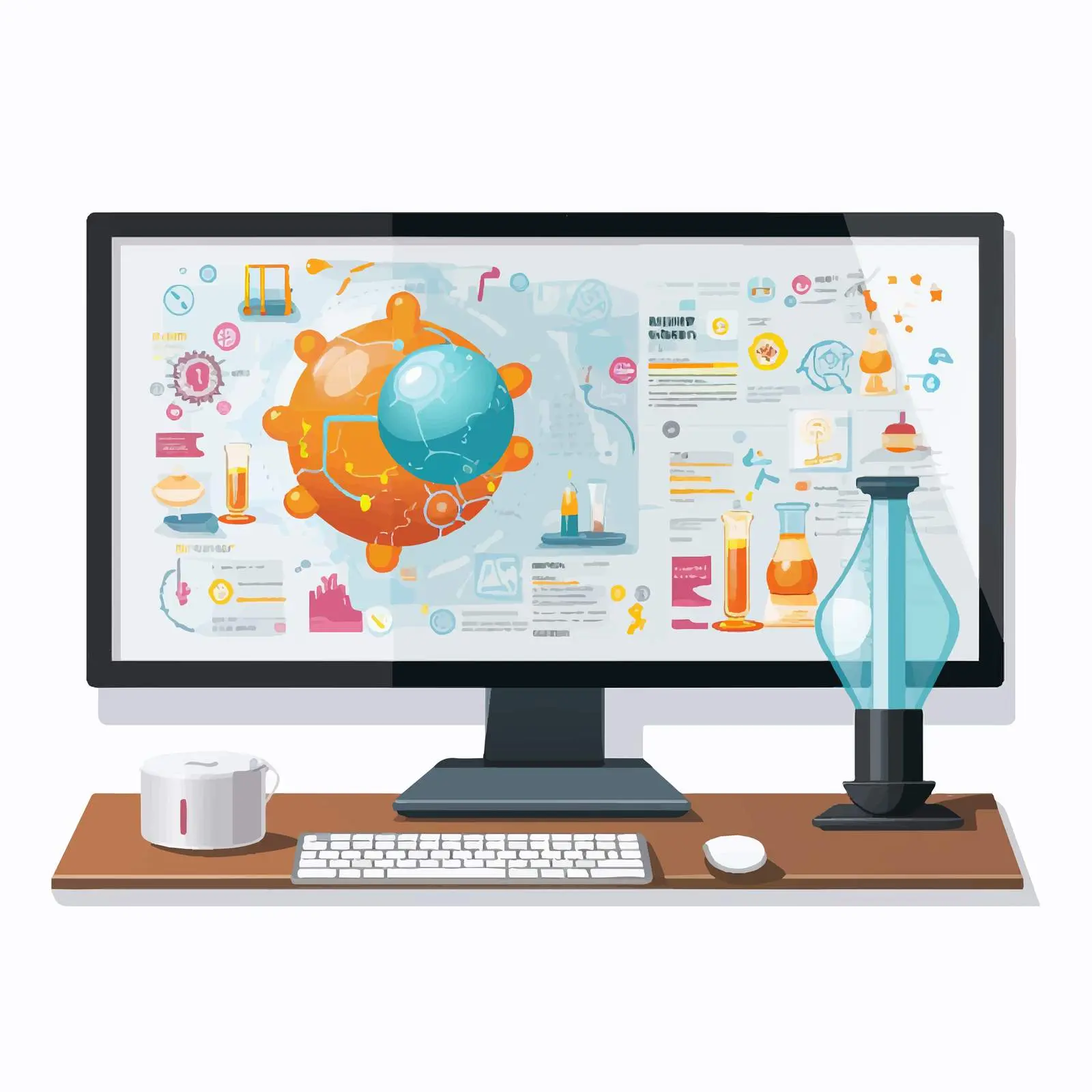 Computer Science Infographic on Desktop Screen – free web development image from Dotvec