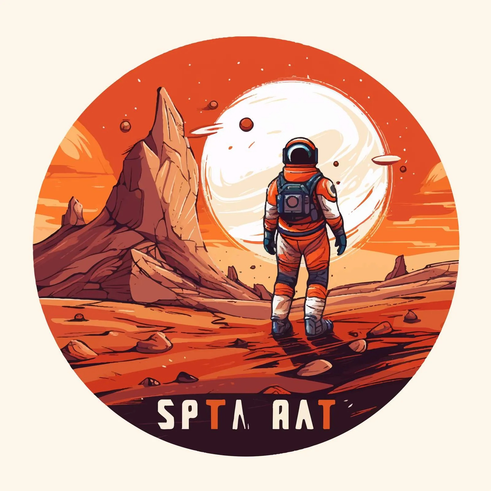 Exploring Mars Colonization with Astronaut in Spacesuit – free pioneer image from Dotvec