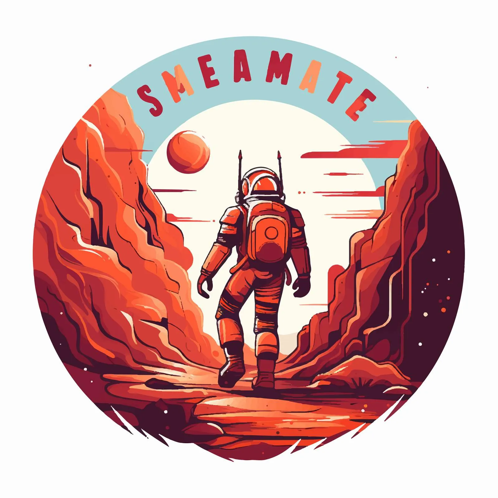 Exploring Mars Colonization with Astronaut in Spacesuit — free download from Dotvec