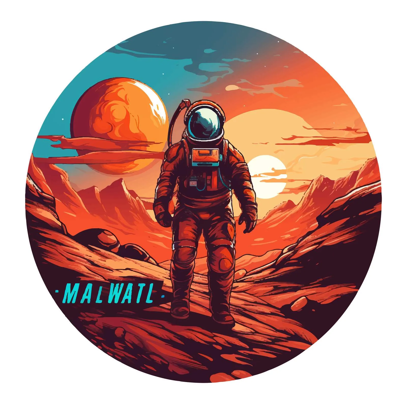 Exploring Mars Colonization with Astronaut in Spacesuit — free download from Dotvec
