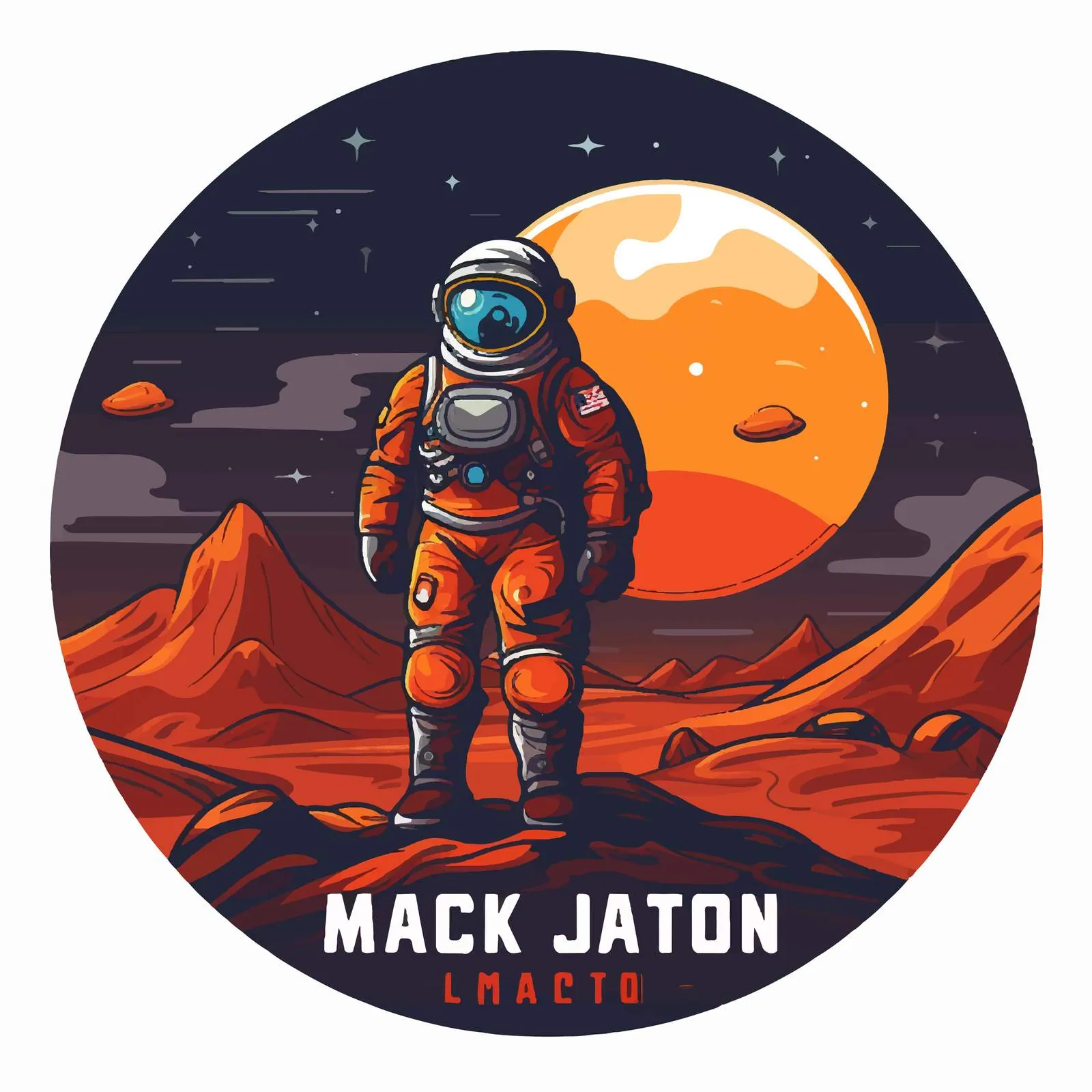 Exploring Mars Colonization with Astronaut in Spacesuit — free download from Dotvec