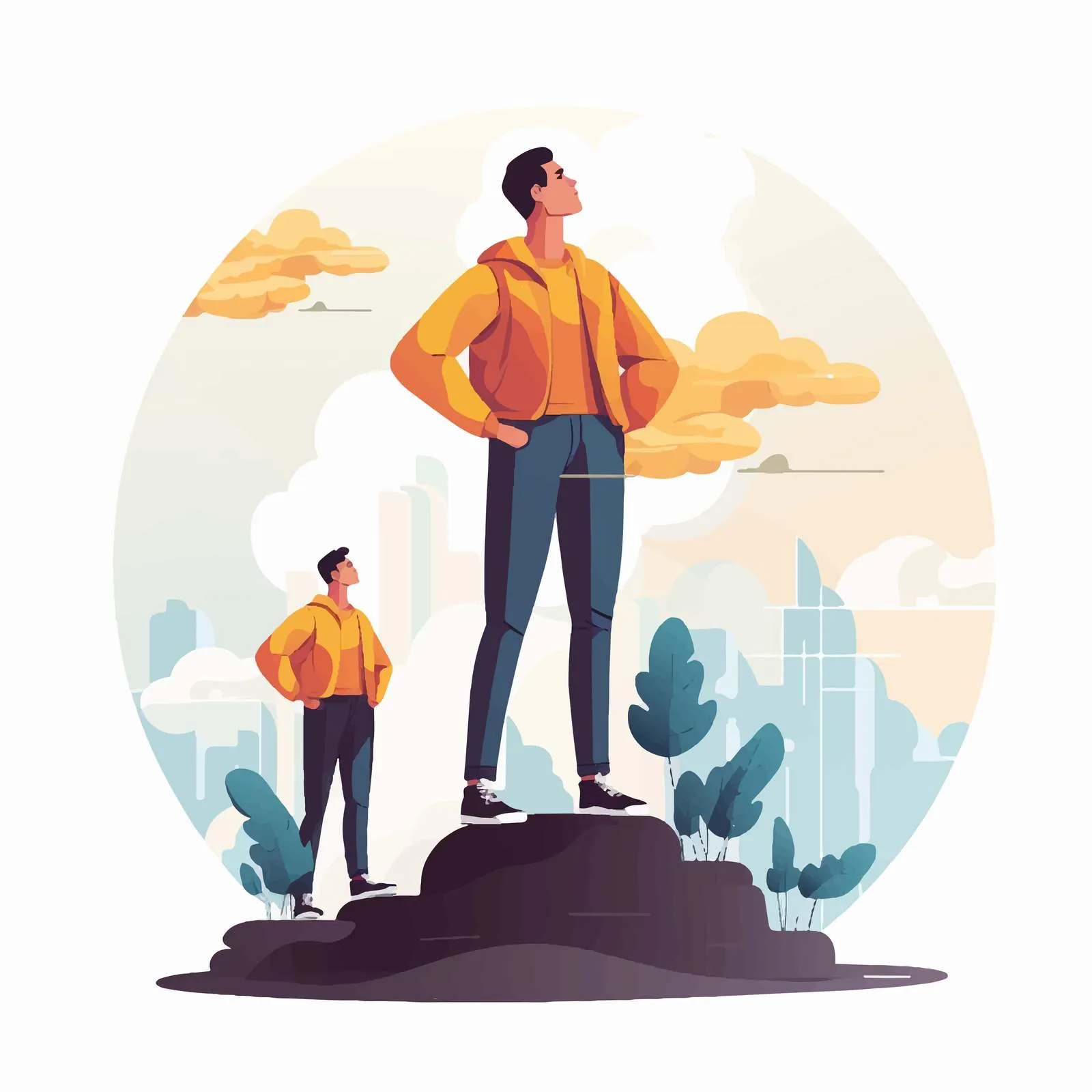 Self Comparison and Success Analysis Vector — free download from Dotvec