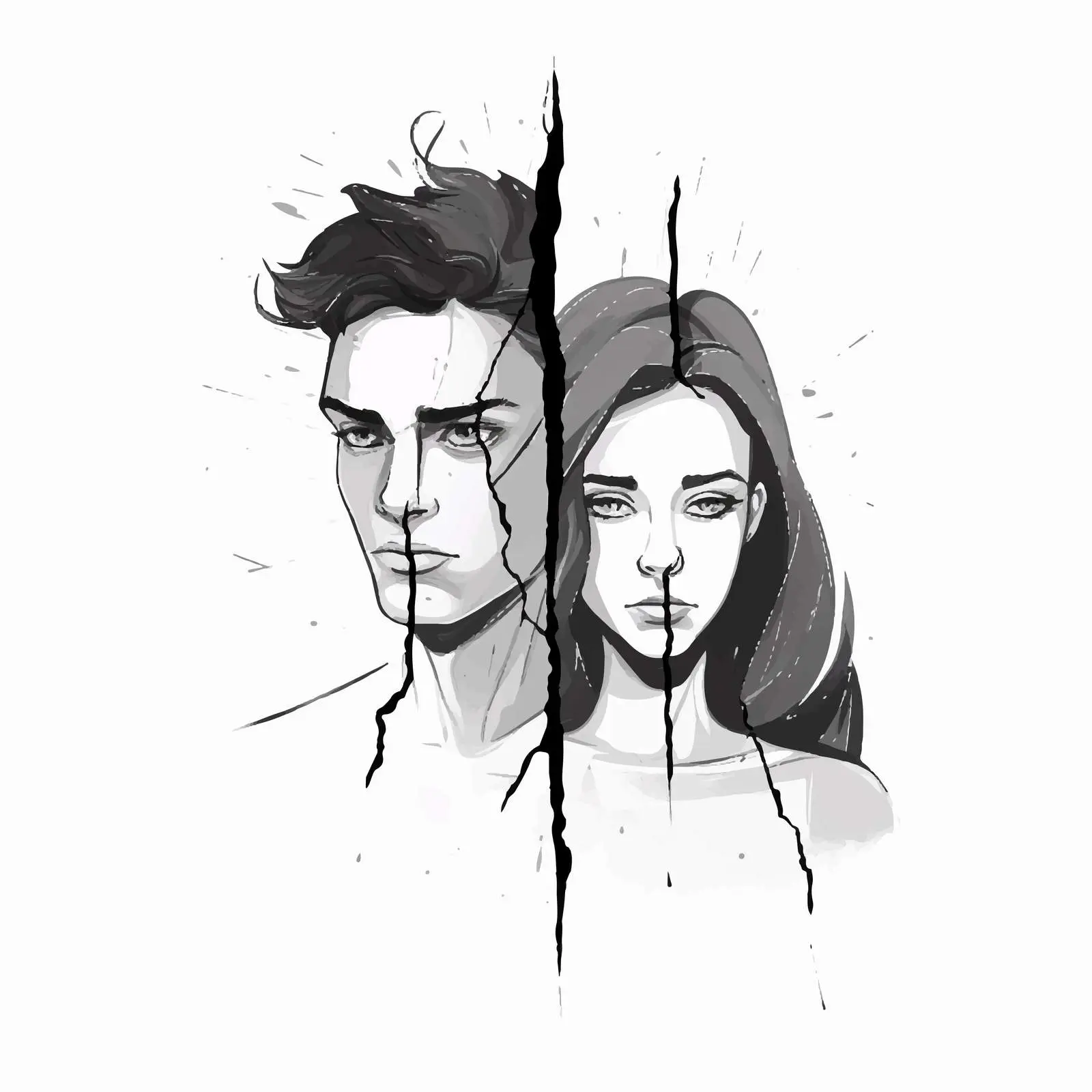 Divorce Concept and Family Split Illustration — free download from Dotvec