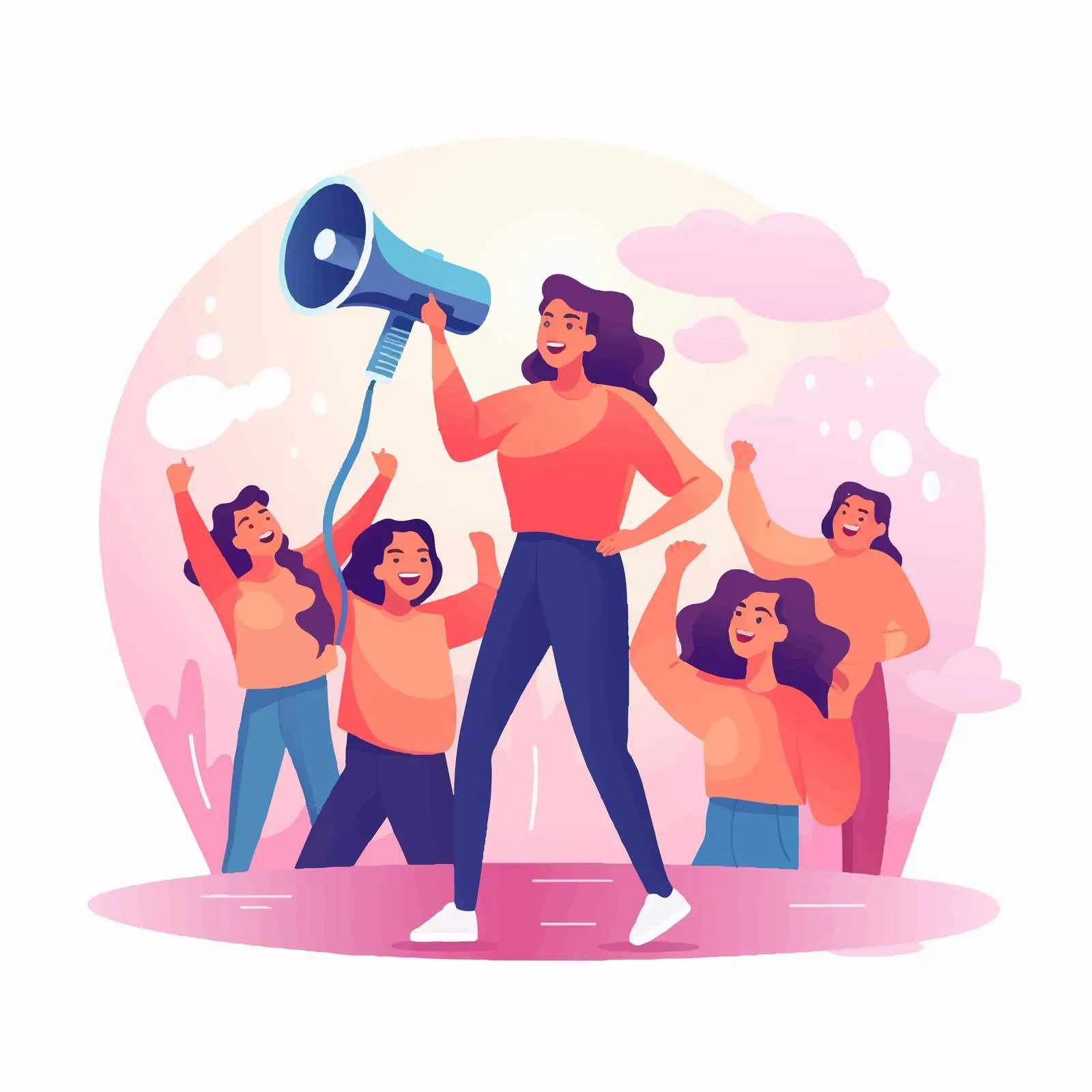 Influencer Leadership Concept with Female Character – free empowered image from Dotvec