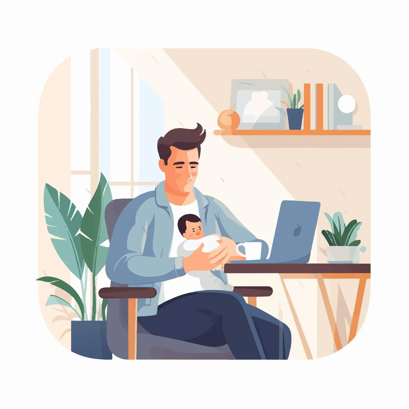 Paternity Leave Concept for Modern Families — free download from Dotvec