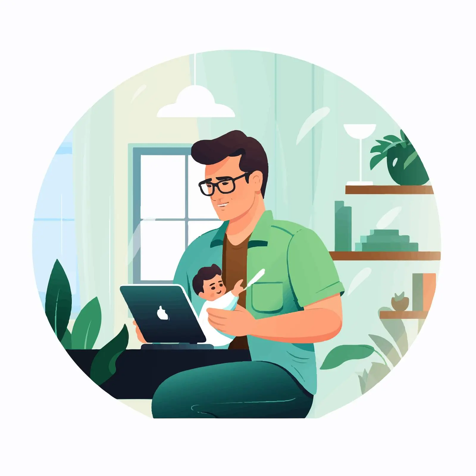 Paternity Leave Concept for Young Fathers — free download from Dotvec