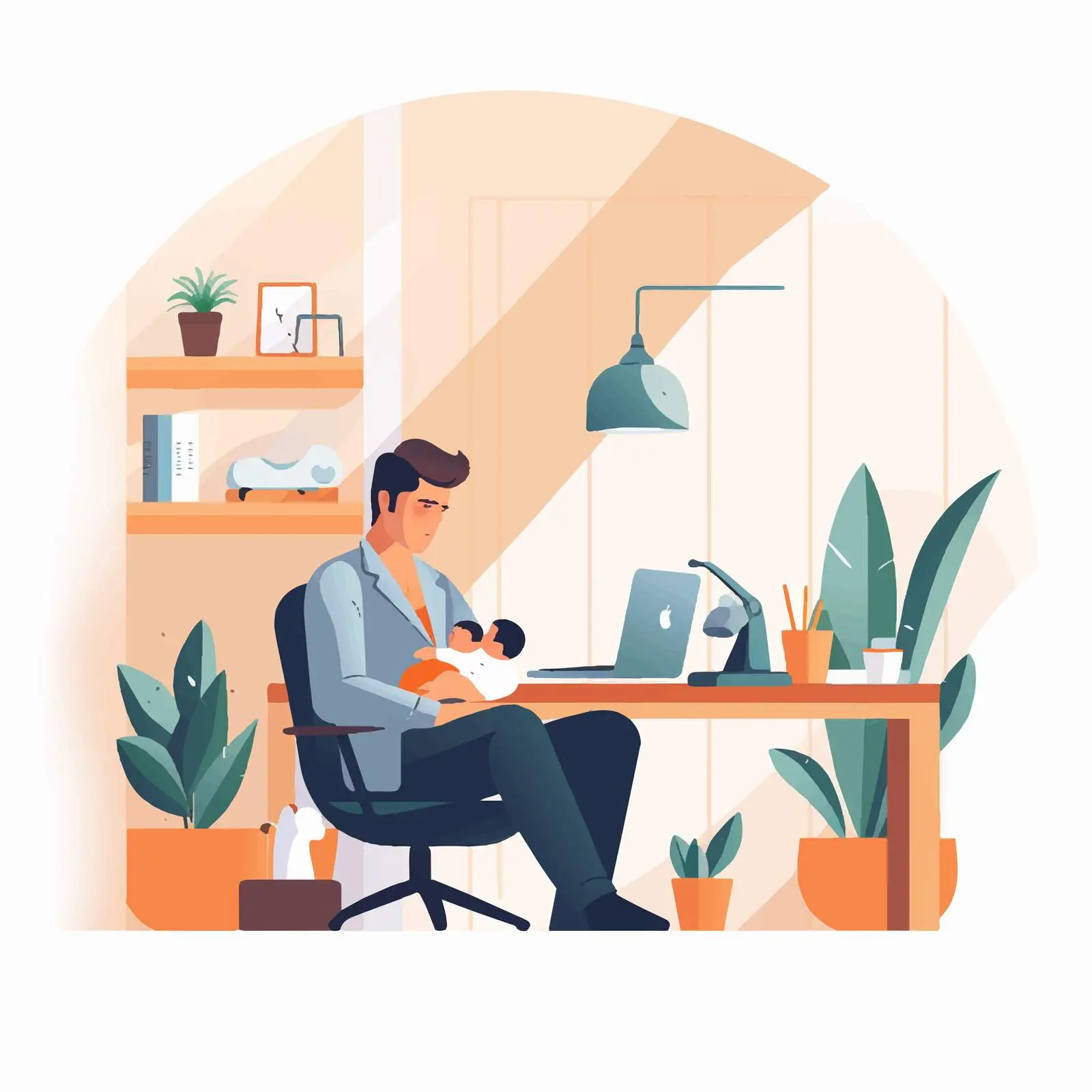 Paternity Leave Concept for Young Fathers — free download from Dotvec