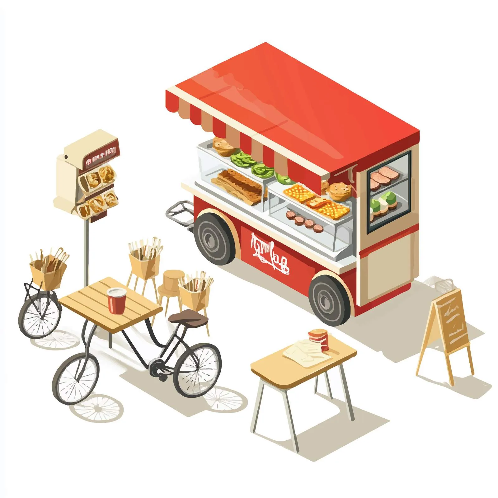Portable Bicycle Kiosk Street Food Concept — free download from Dotvec