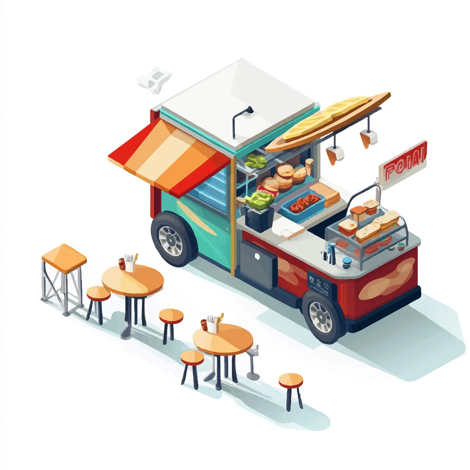 Street Food Bicycle Kiosk Portable Cafe Concept — free download from Dotvec