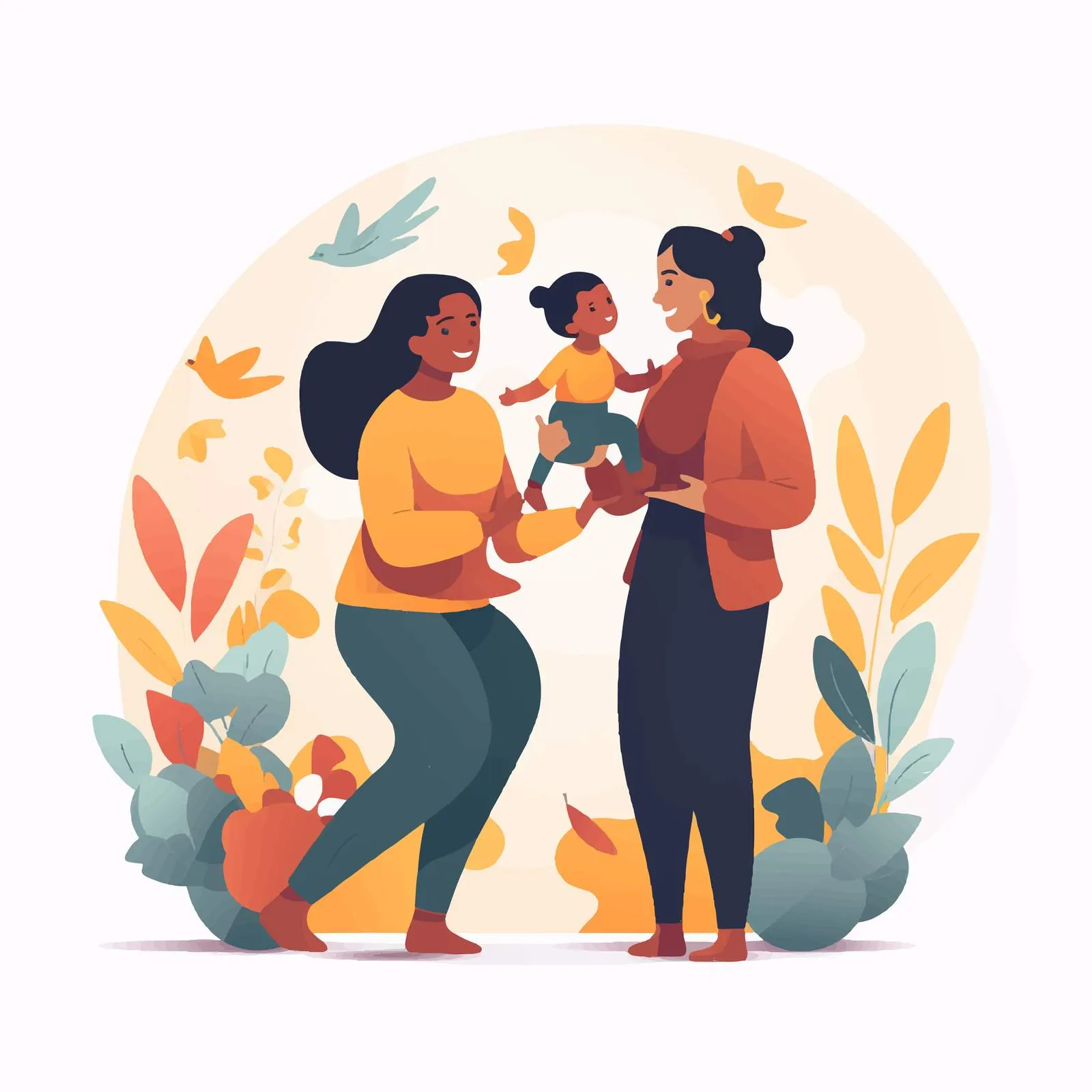 Support for Young Single Mothers Vector Art – free parental guidance image from Dotvec