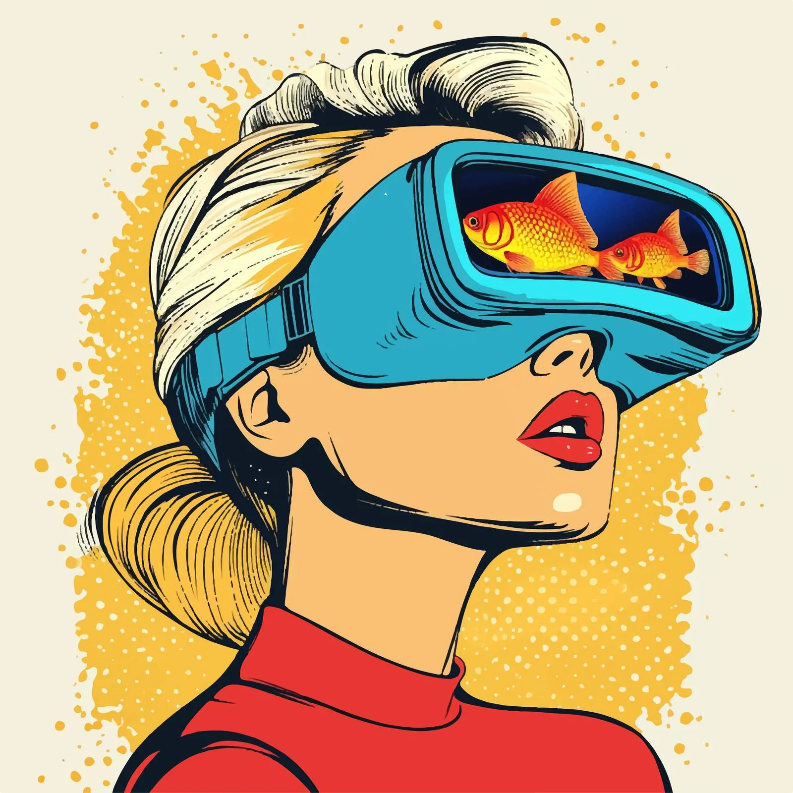 Virtual Reality Concept Featuring Girl in 3D Glasses — free download from Dotvec