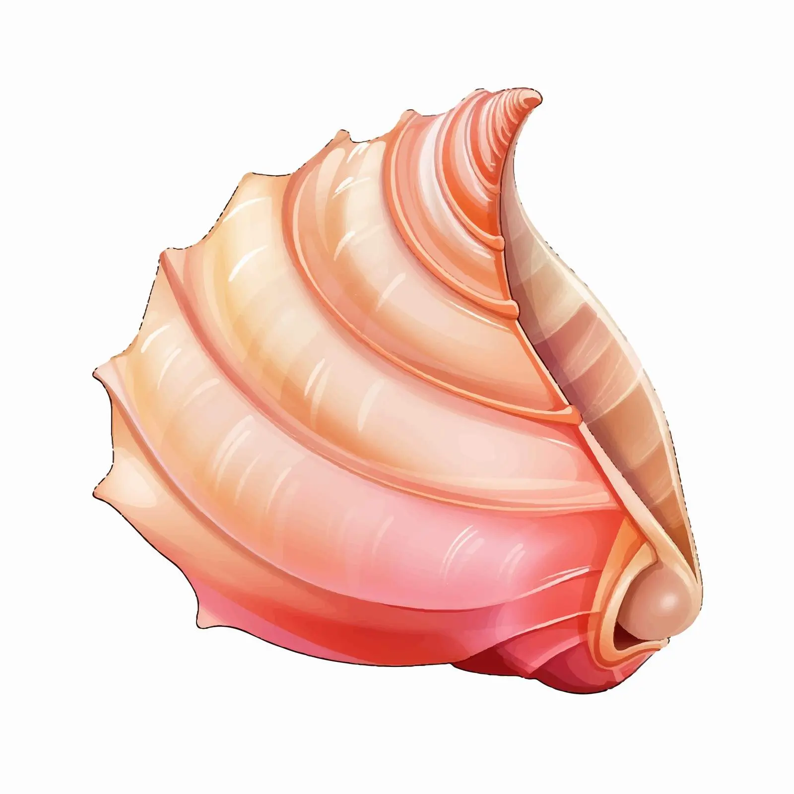 Conch Shell Vector Illustration on White Background — free download from Dotvec
