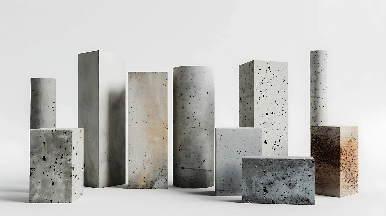 Modern concrete geometric structure blending with nature — free download from Dotvec