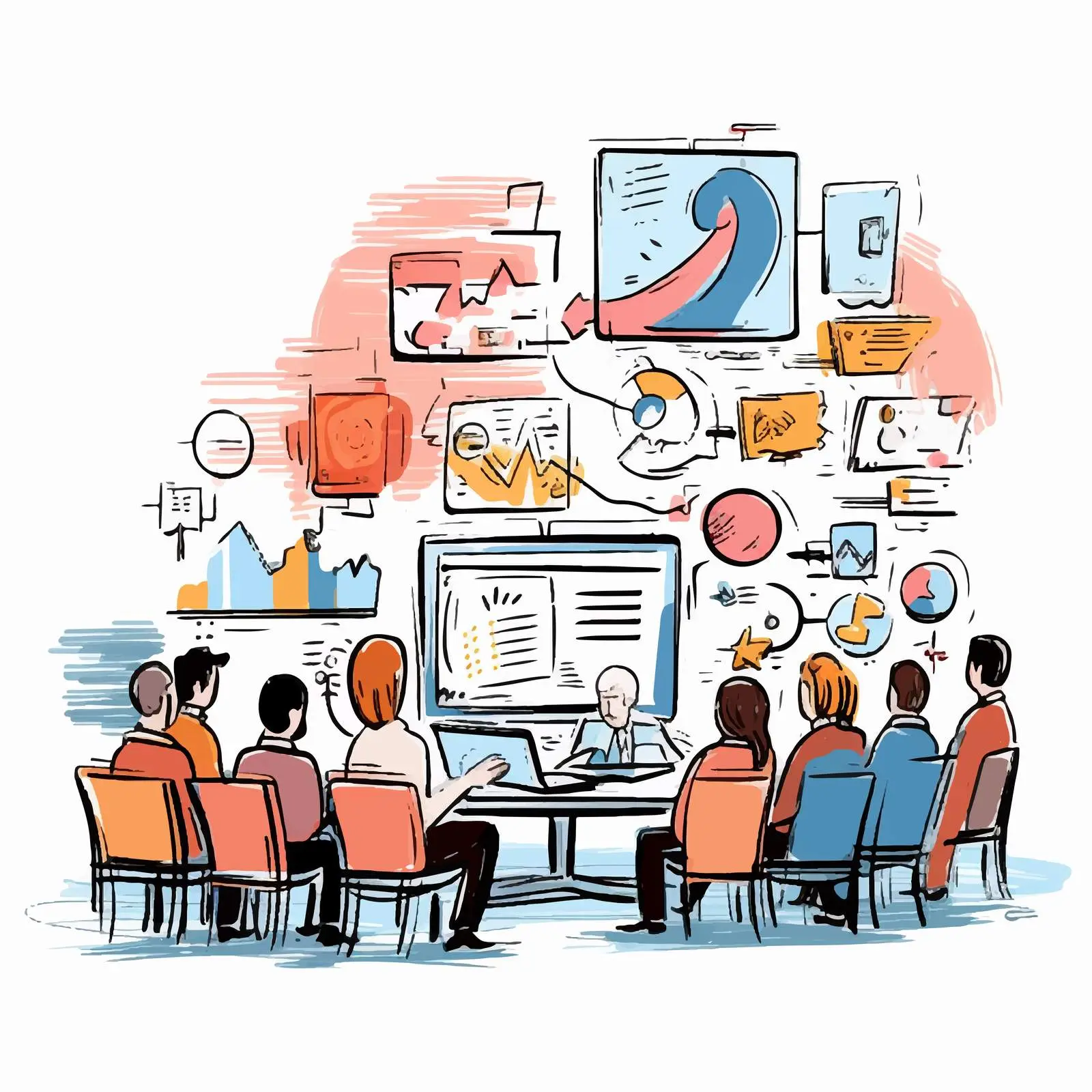 Group Communication in Internet Conference Vectors – free communications image from Dotvec