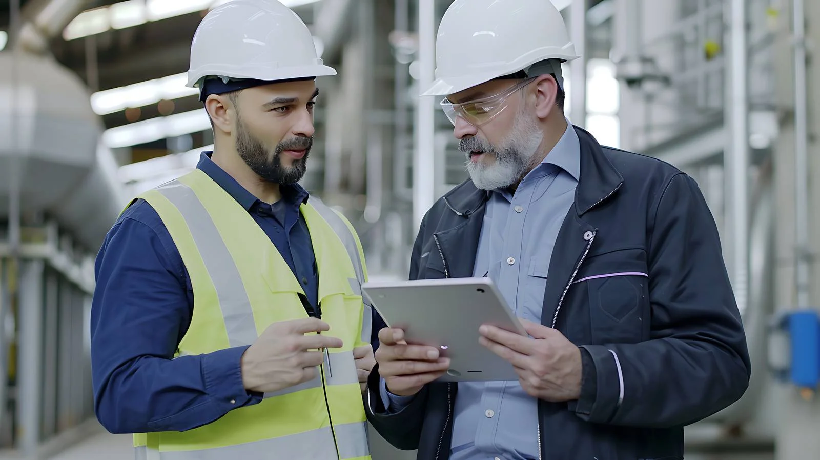 Business Discussion Between Confident Man and Engineer — free download from Dotvec