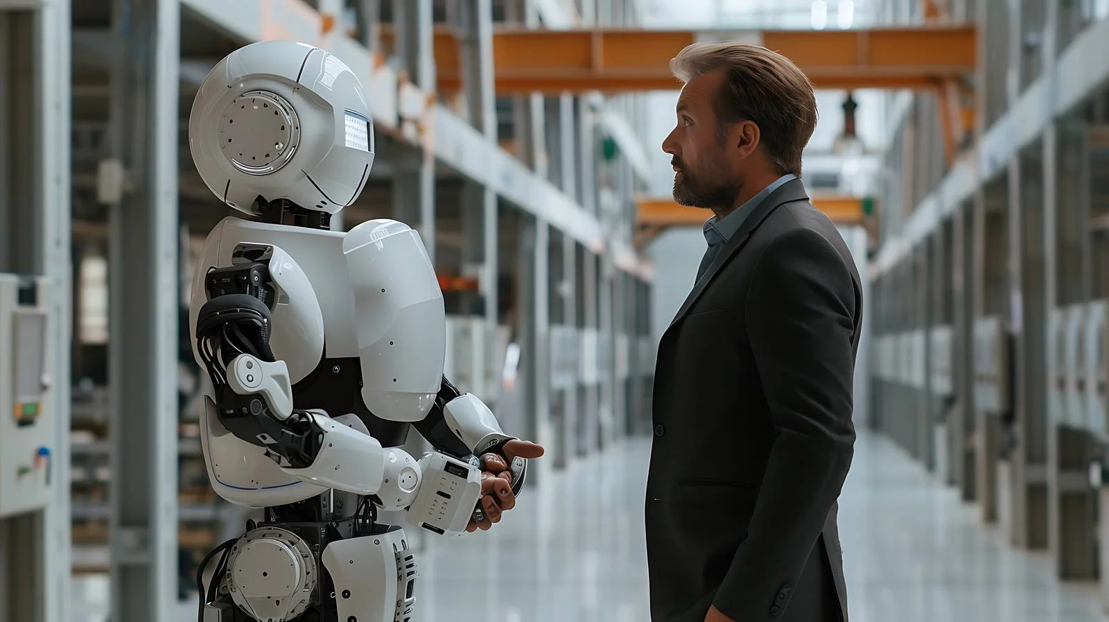 Confident Businessman in Modern Factory Hall — free download from Dotvec