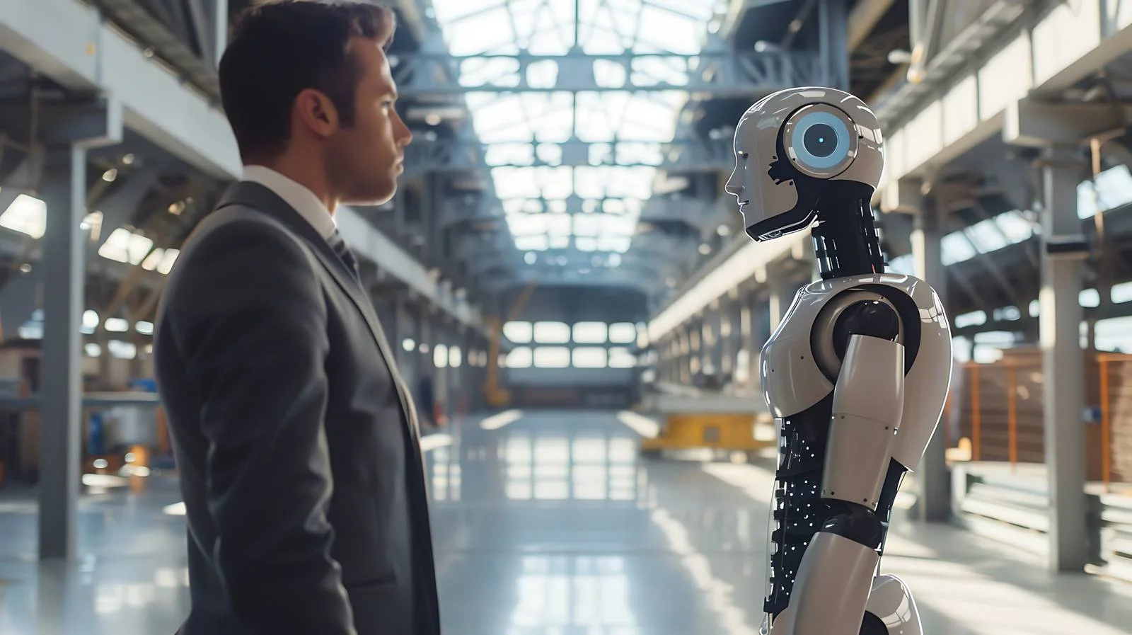 Confident Businessman in Modern Factory — free download from Dotvec