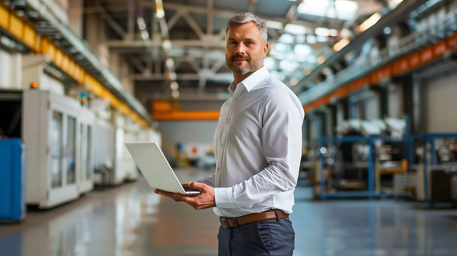 Professional in Modern Factory Hall — free download from Dotvec