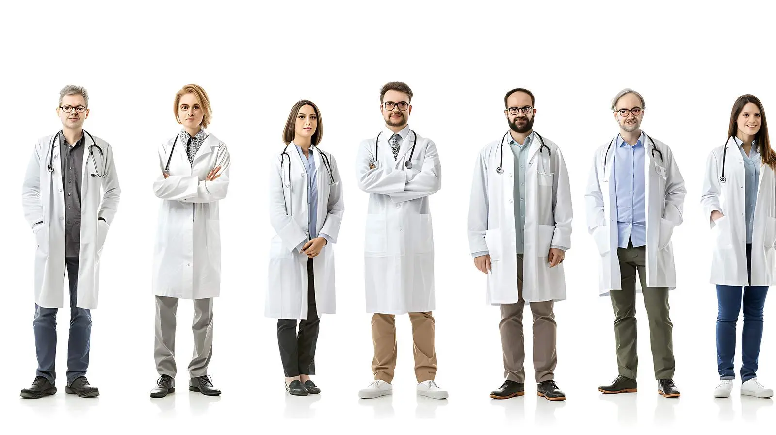 Confident Medical Doctors Team on White Background – free images image from Dotvec