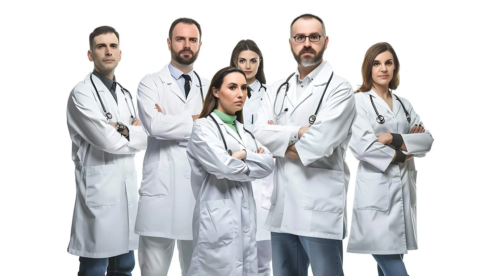 Confident Medical Doctors Team on White Background – free team image from Dotvec