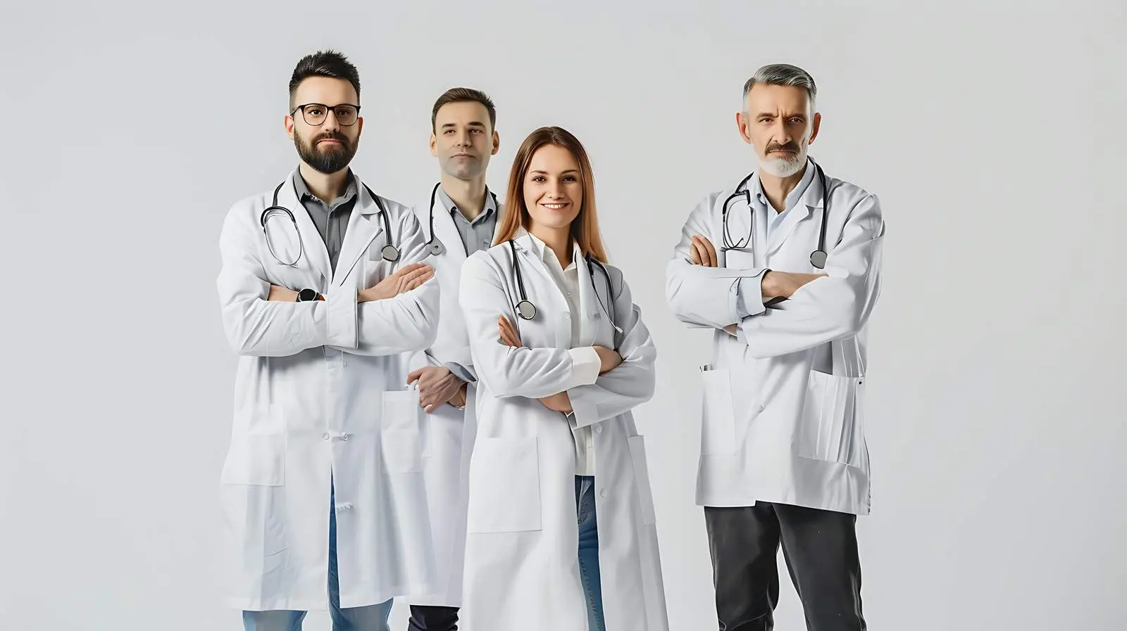 Confident Medical Doctors Team on White Background – free team image from Dotvec