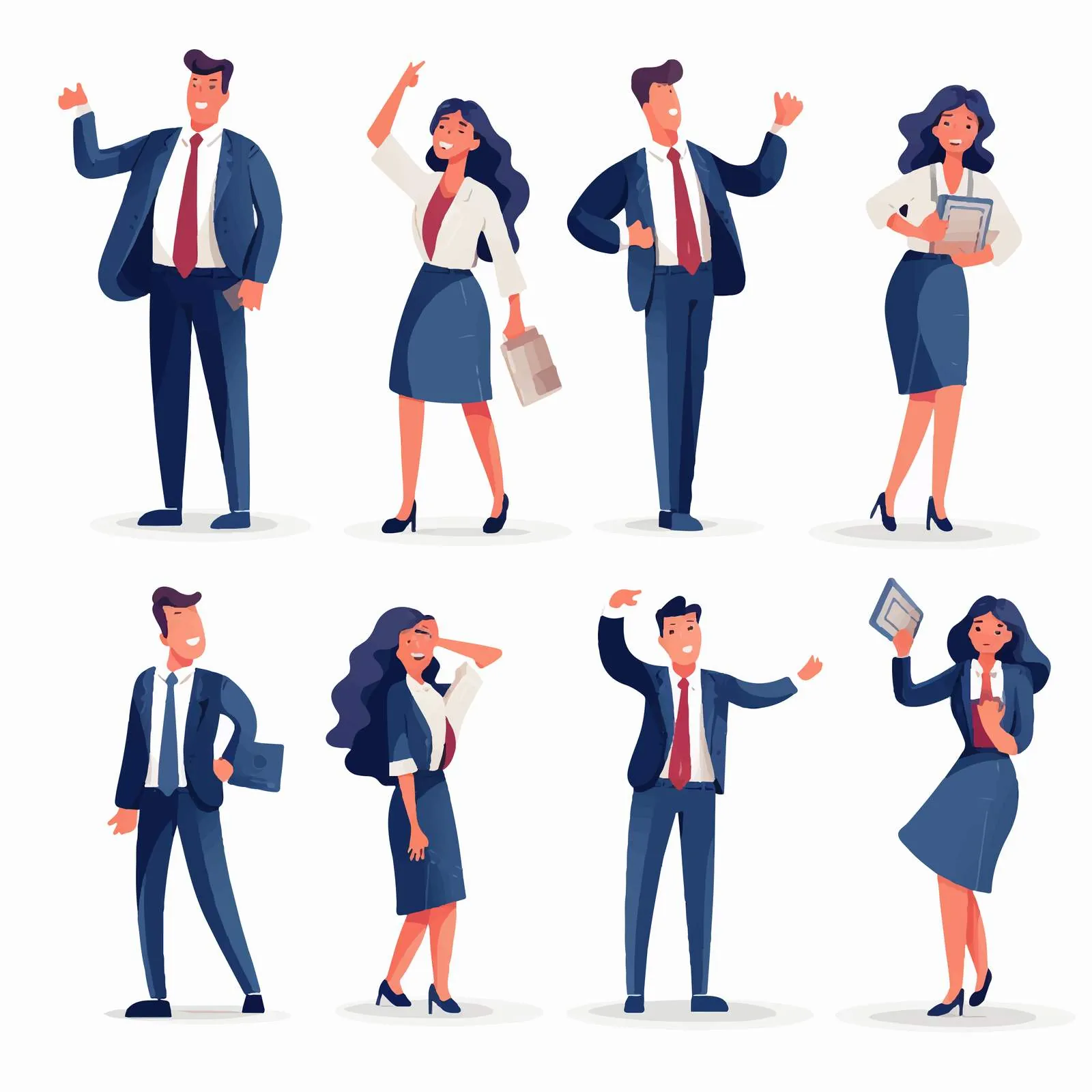 Confident People Vector Illustrations Set — free download from Dotvec