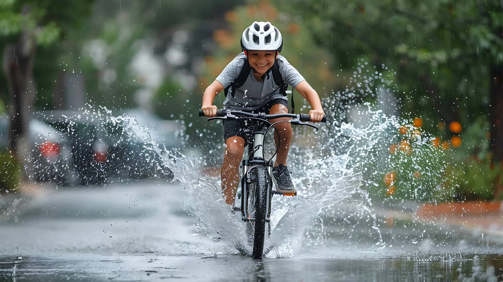 Adventurous Teenage Boy Splashing Water Joyfully — free download from Dotvec