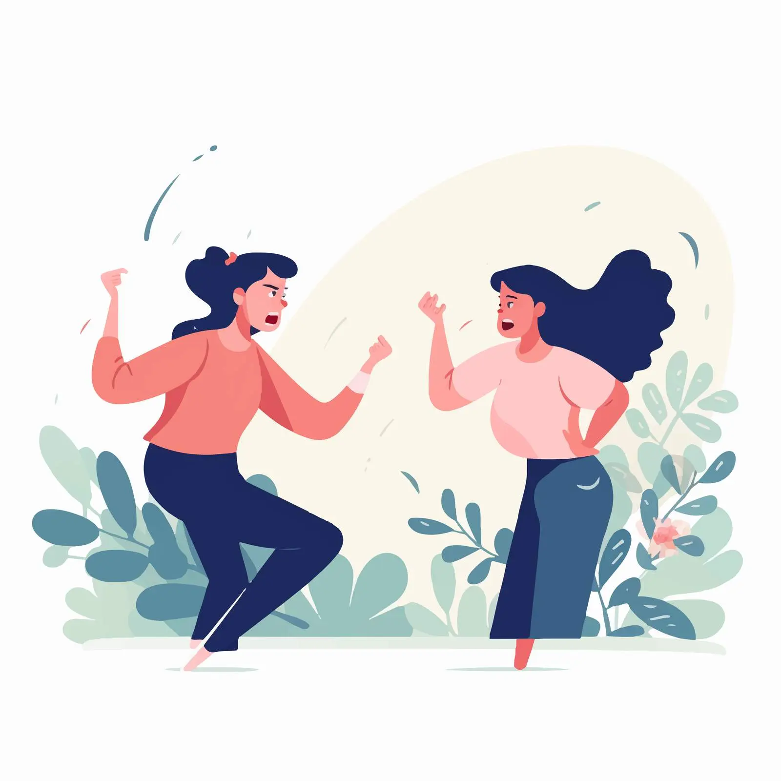Angry Women Arguing in Conflict Illustration – free disagreement image from Dotvec