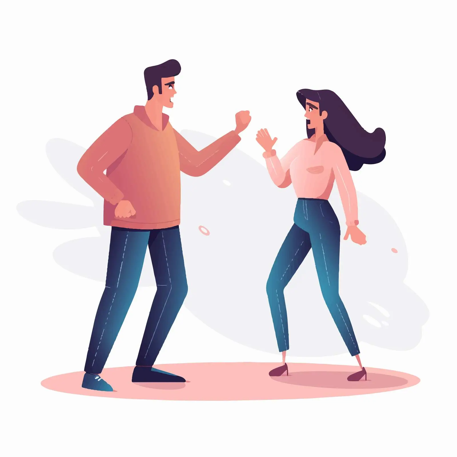 Colorful Cartoon Couple Conflict Illustration — free download from Dotvec