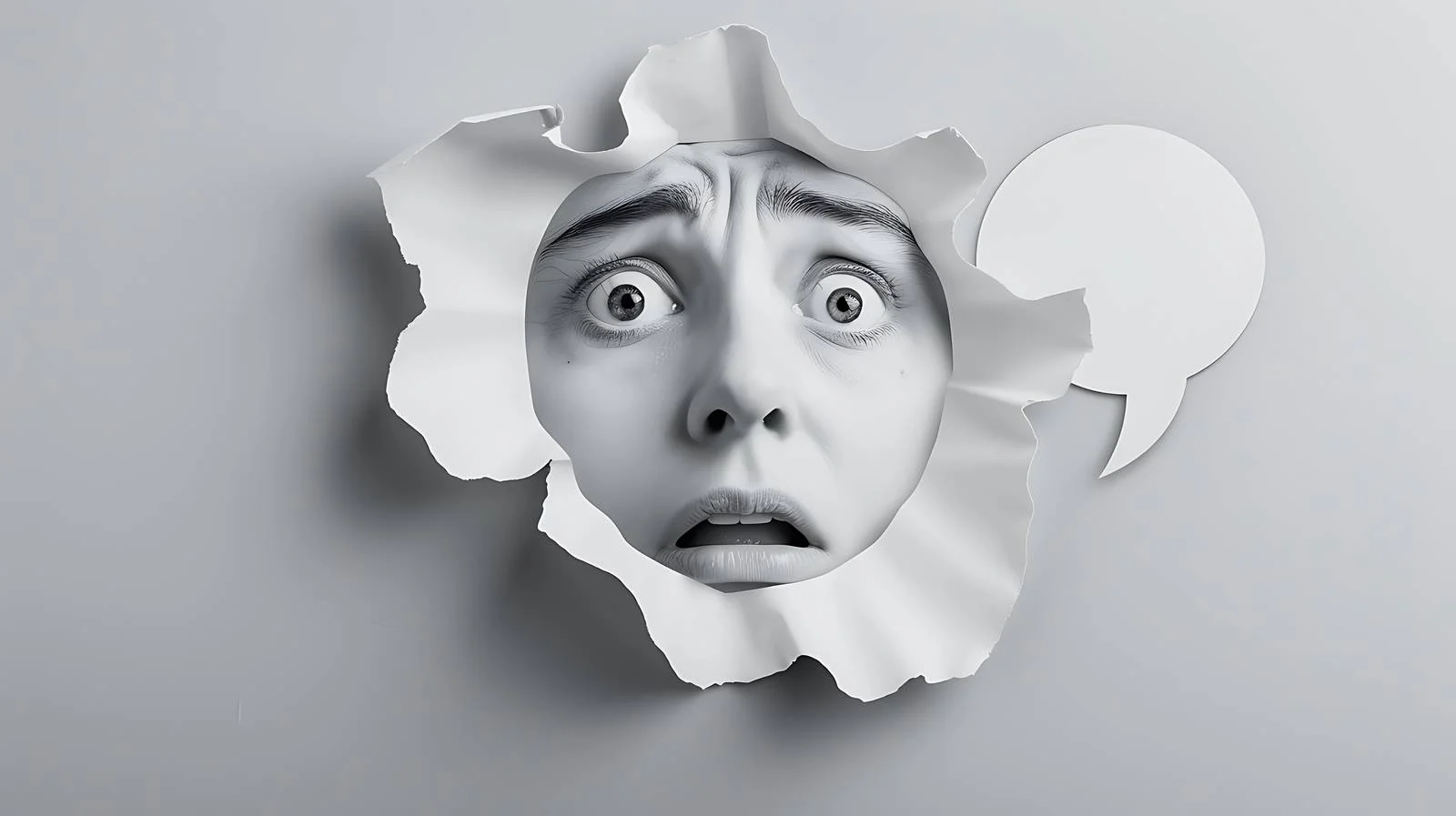 Confused Paper Face with Speech Bubble — free download from Dotvec