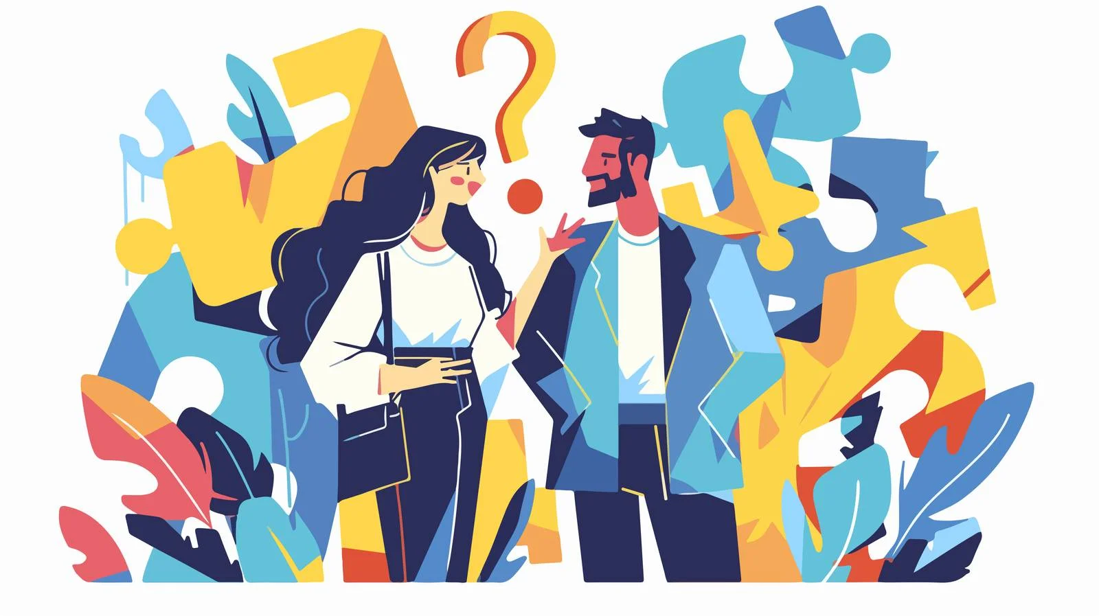 Contemplative individuals selecting options in uncertainty – free uncertainty image from Dotvec