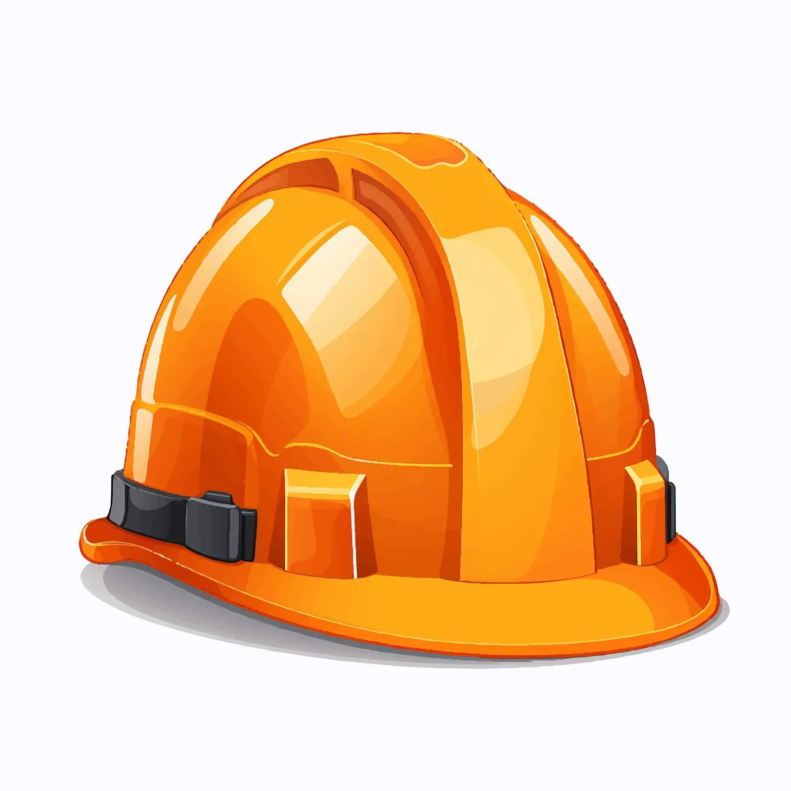 Cartoon Construction Helmet with Traffic Cones Vector – free warning image from Dotvec
