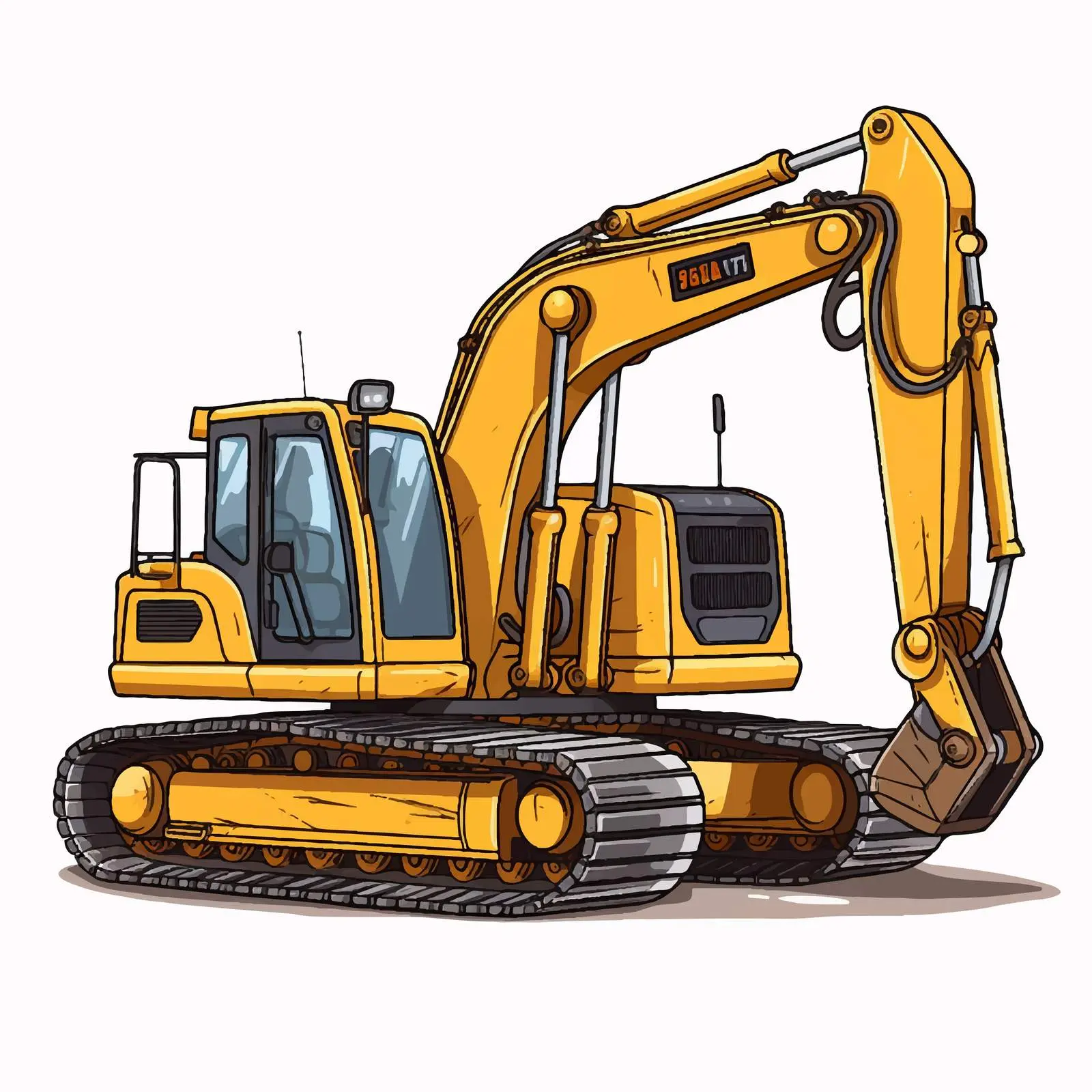 Cartoon Vector Illustration of Construction Machinery – free construction tools image from Dotvec