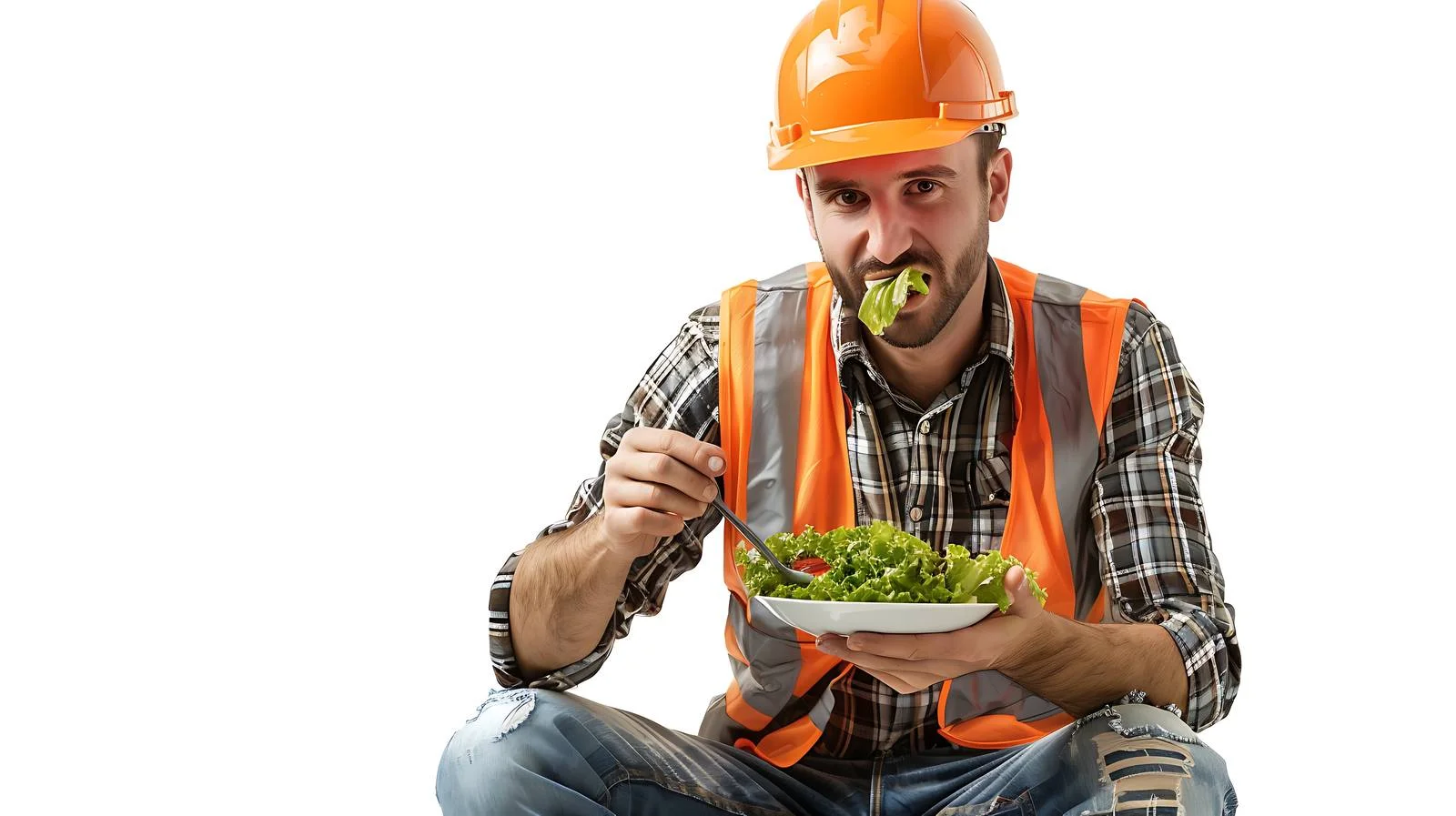 Worker Enjoying Outdoor Salad Break — free download from Dotvec